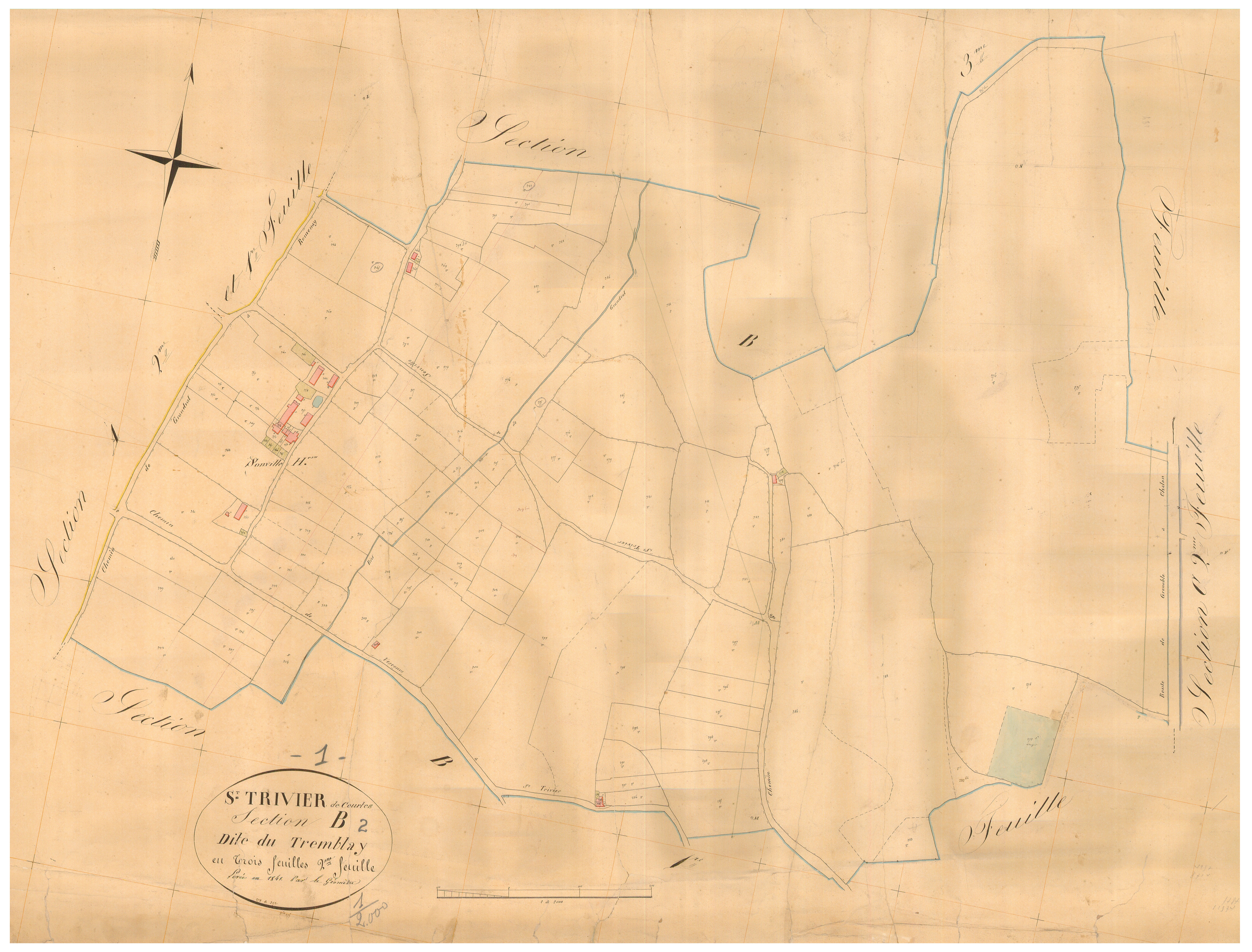 Saint-Trivier-de-Courtes - 3 P 8834 - 3 P 8834 -  Feuille 2  (1841)