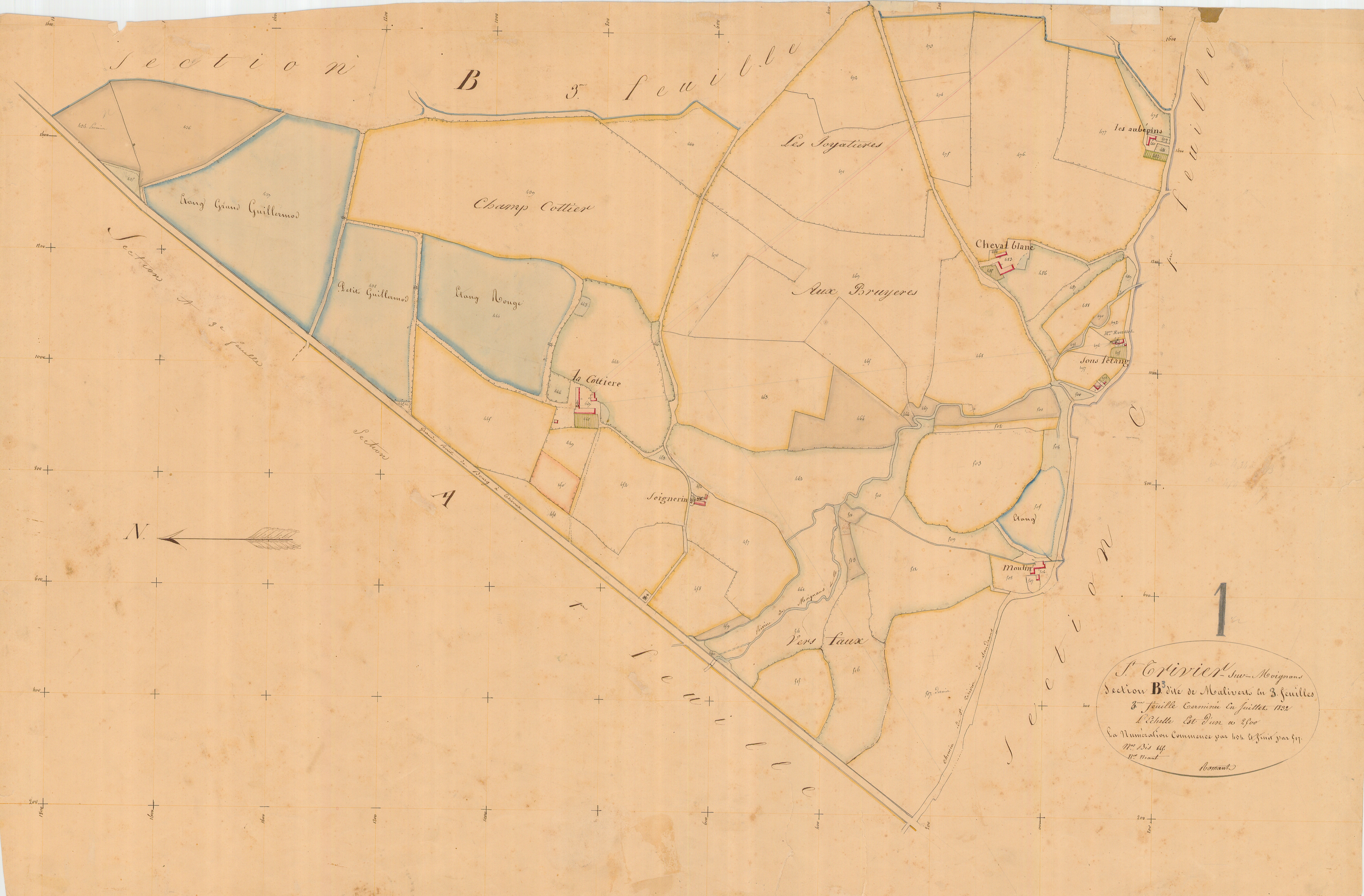 Saint-Trivier-sur-Moignans - 1777 W 435-9 - 1777 W 435-9 -  Feuille 4  (1832)