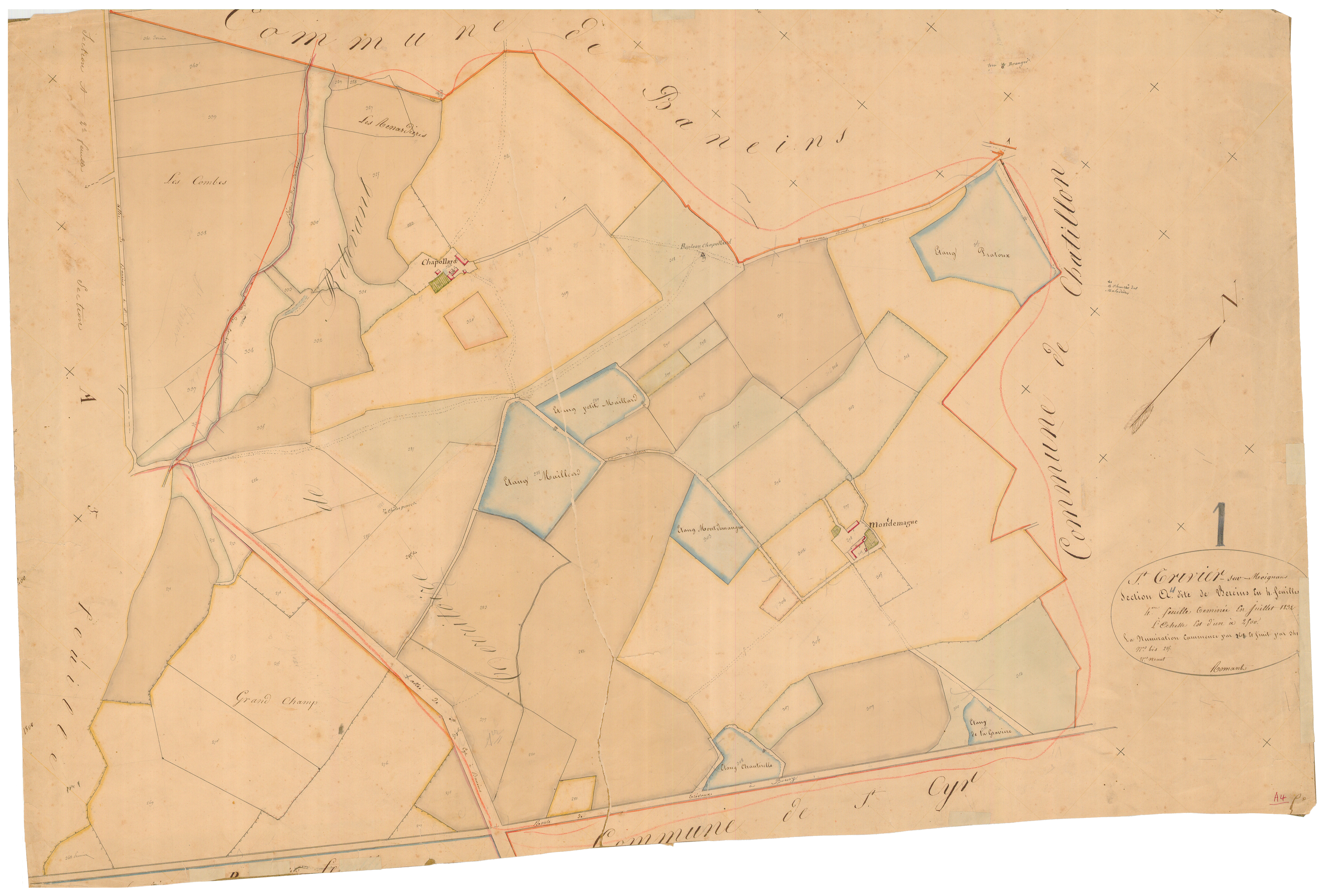 Saint-Trivier-sur-Moignans - 1777 W 435-5 - 1777 W 435-5 -  Feuille 4  (1832-1846)