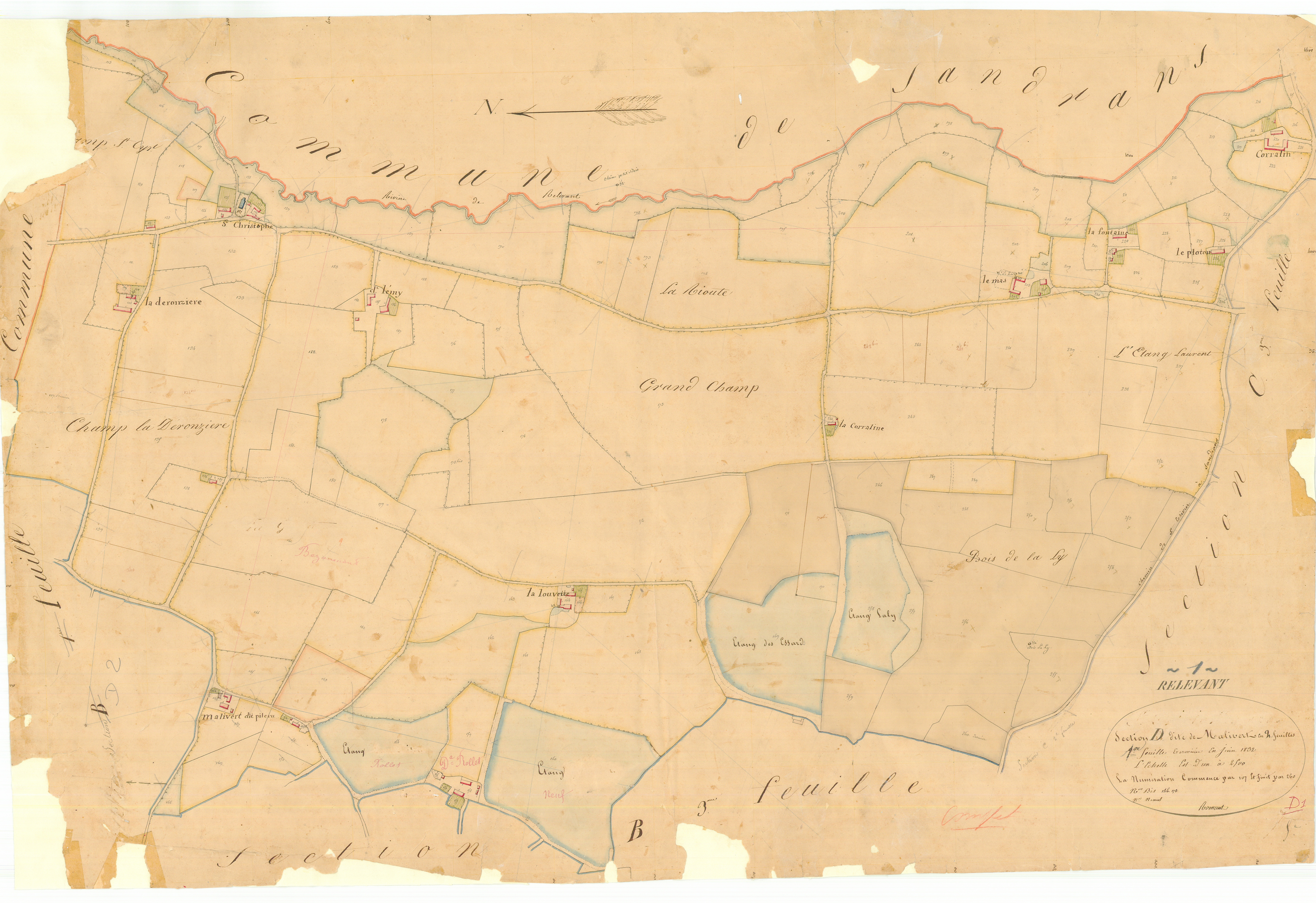 Saint-Trivier-sur-Moignans - 1777 W 435-7 - 1777 W 435-7 -  Feuille 2  (1832)
