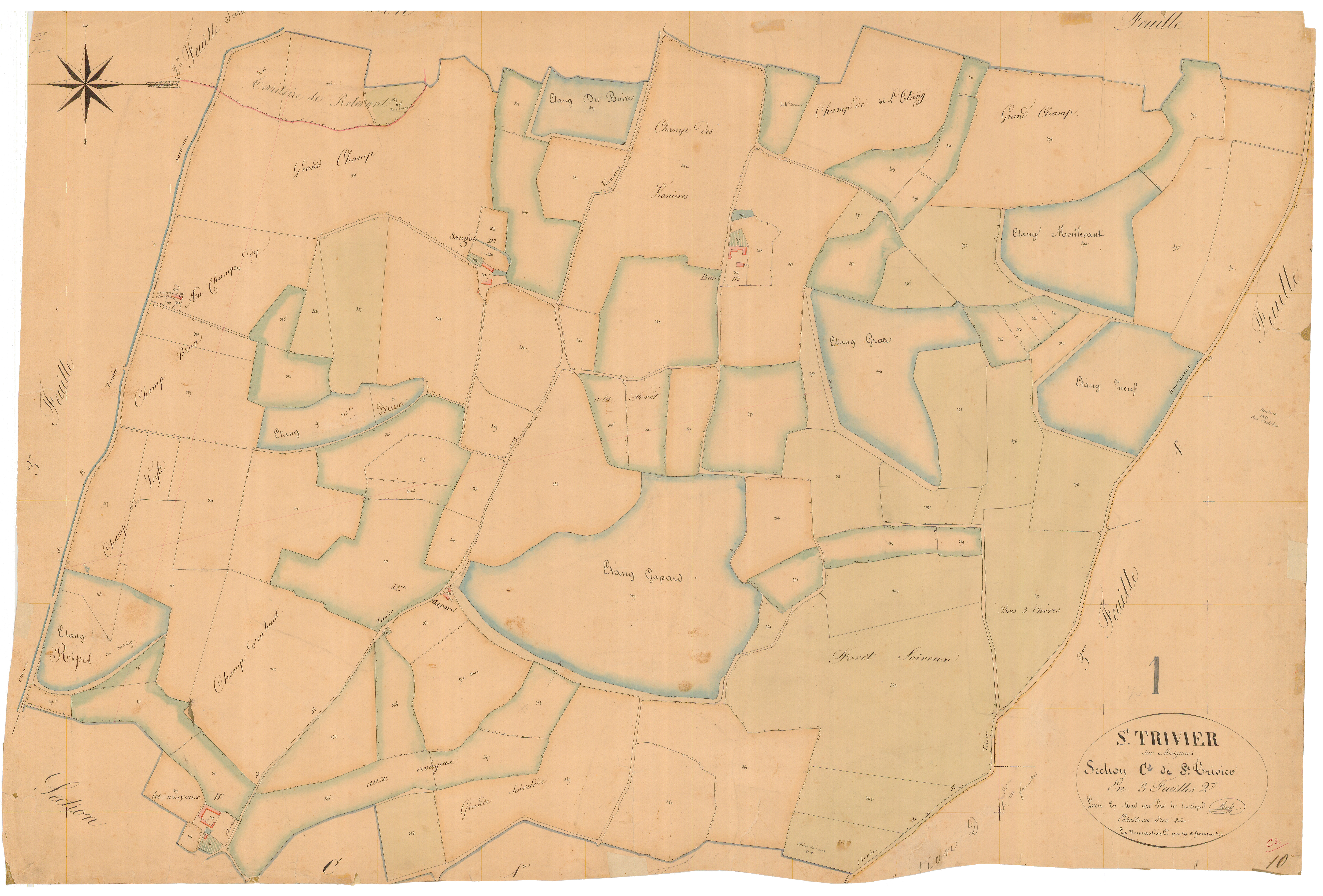 Saint-Trivier-sur-Moignans - 1777 W 435-11 - 1777 W 435-11 -  Feuille 2  (1832)