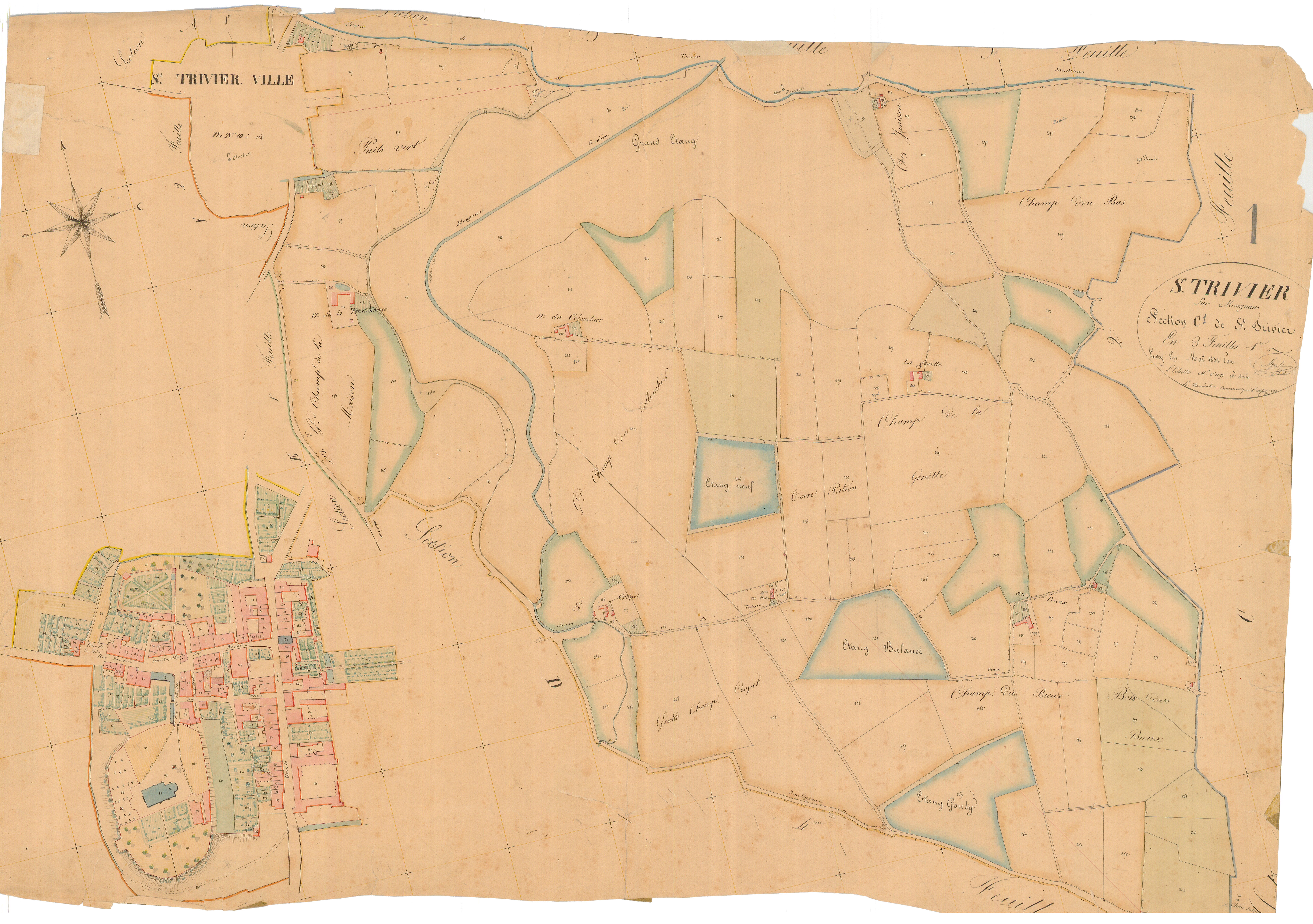 Saint-Trivier-sur-Moignans - 1777 W 435-10 - 1777 W 435-10 -  Feuille 1  (1832)
