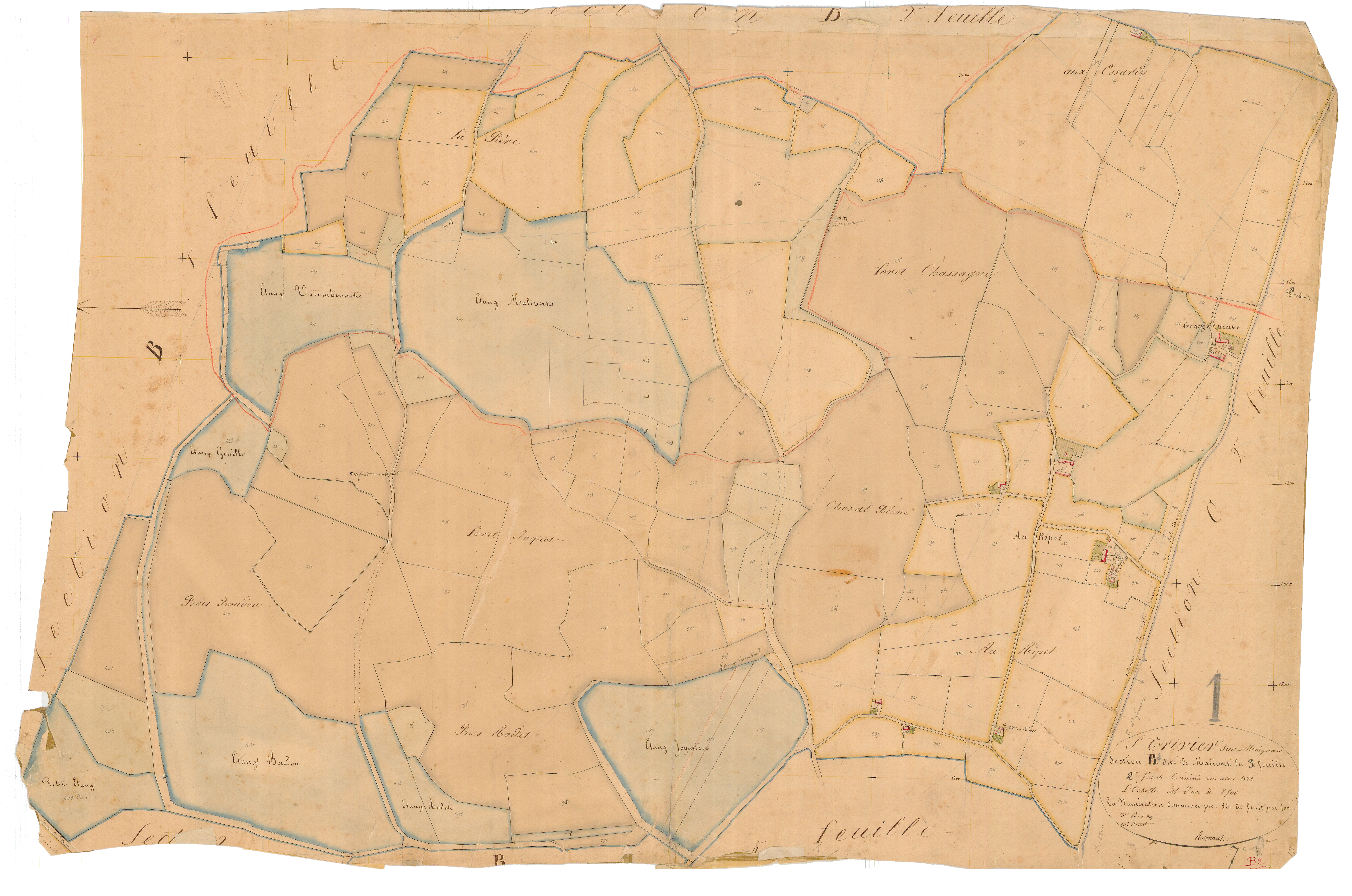 Saint-Trivier-sur-Moignans - 1777 W 435-8 - 1777 W 435-8 -  Feuille 3  (1832)