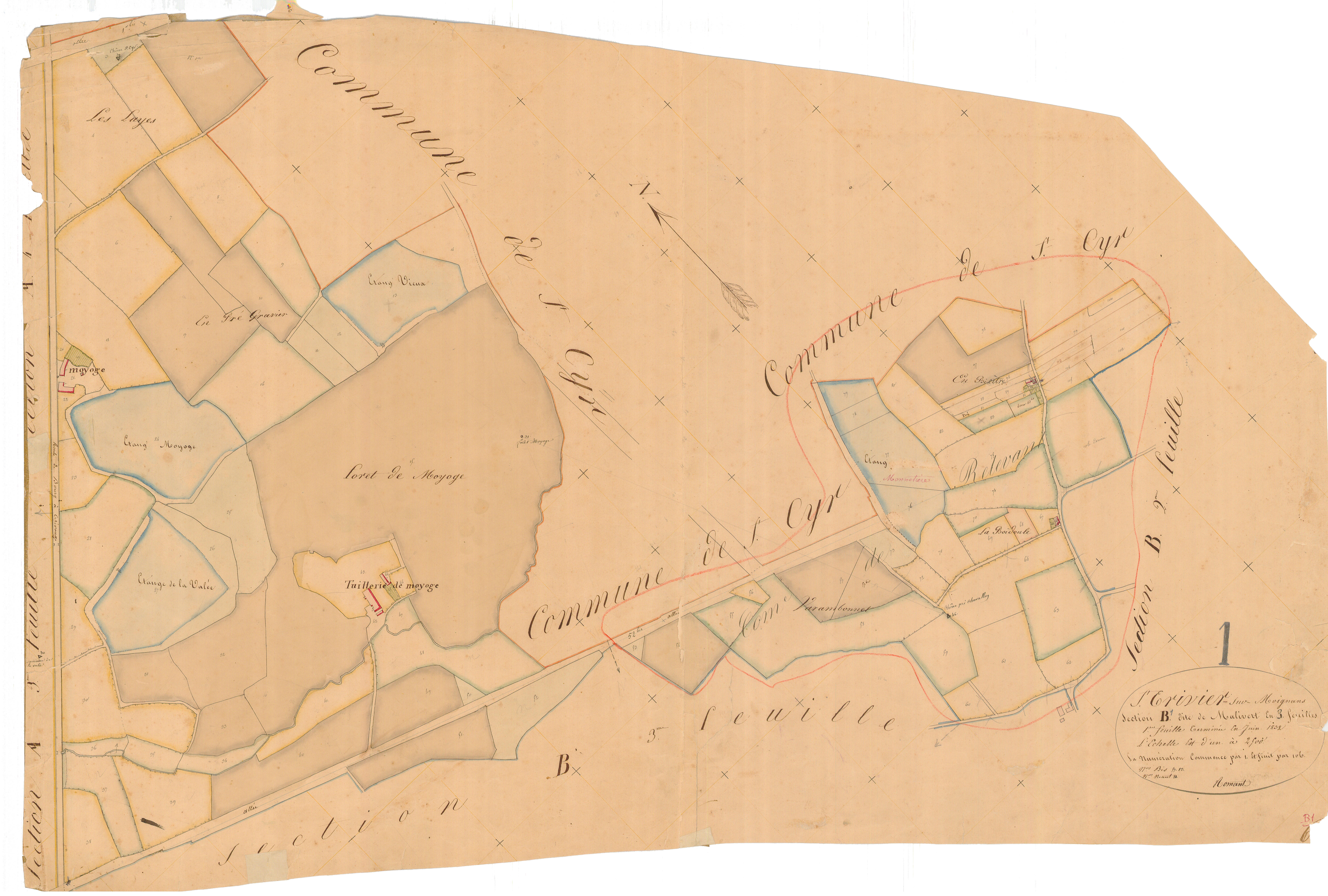 Saint-Trivier-sur-Moignans - 1777 W 435-6 - 1777 W 435-6 -  Feuille 1  (1832)
