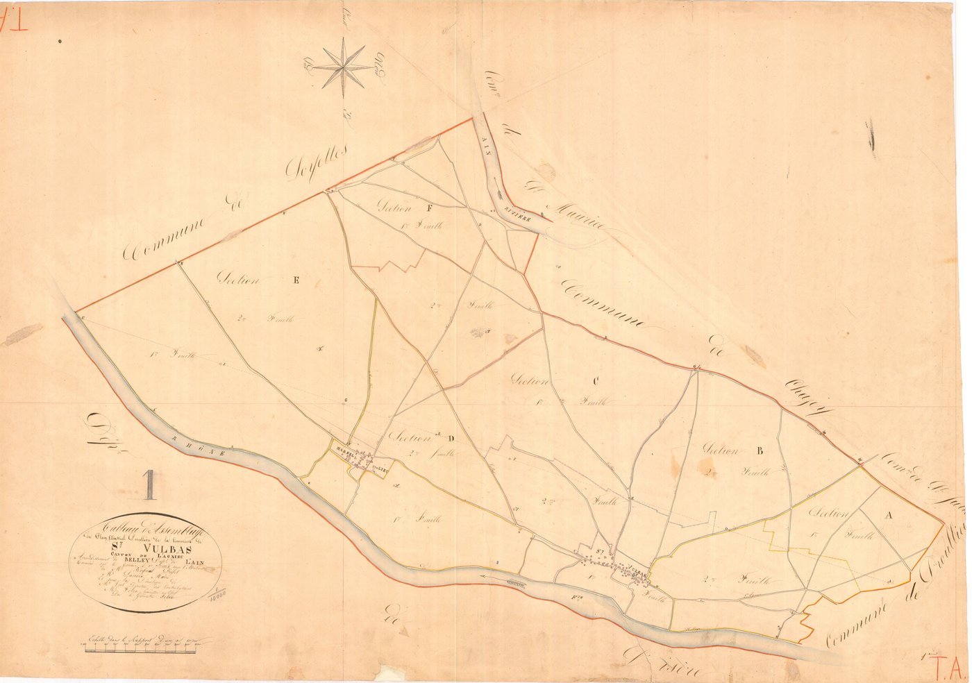 Saint-Vulbas - 3 P 8843 - 3 P 8843 -  Tableau d'assemblage  (1825)