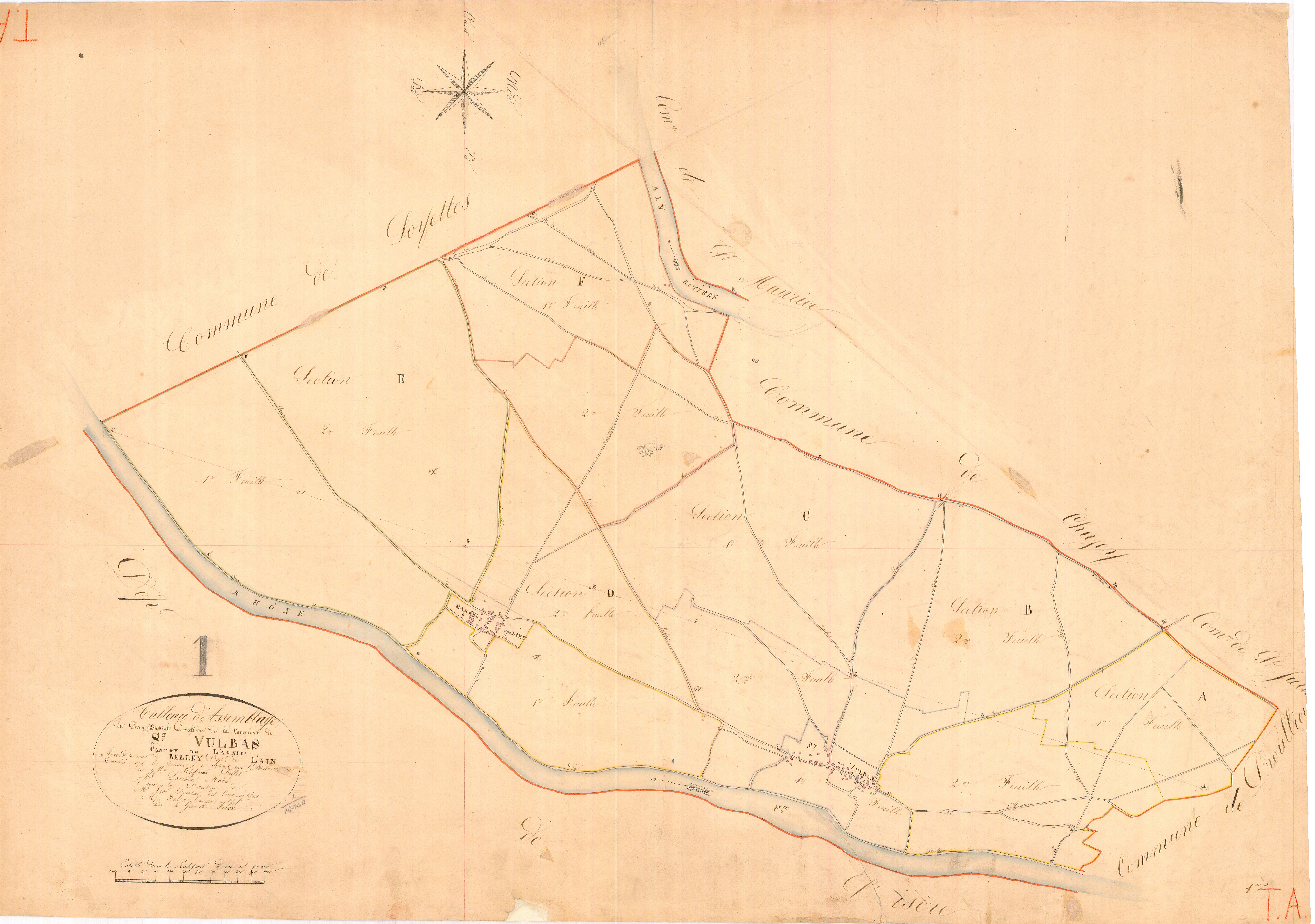 Saint-Vulbas - 3 P 8843 - 3 P 8843 -  Tableau d'assemblage  (1825)
