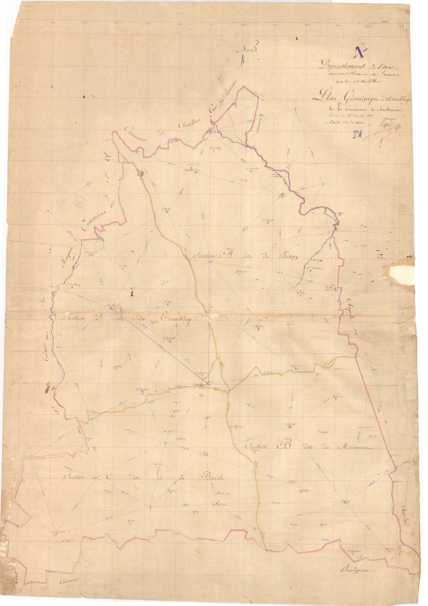Sandrans - 3 P 8895 - 3 P 8895 -  Tableau d'assemblage  (1811)