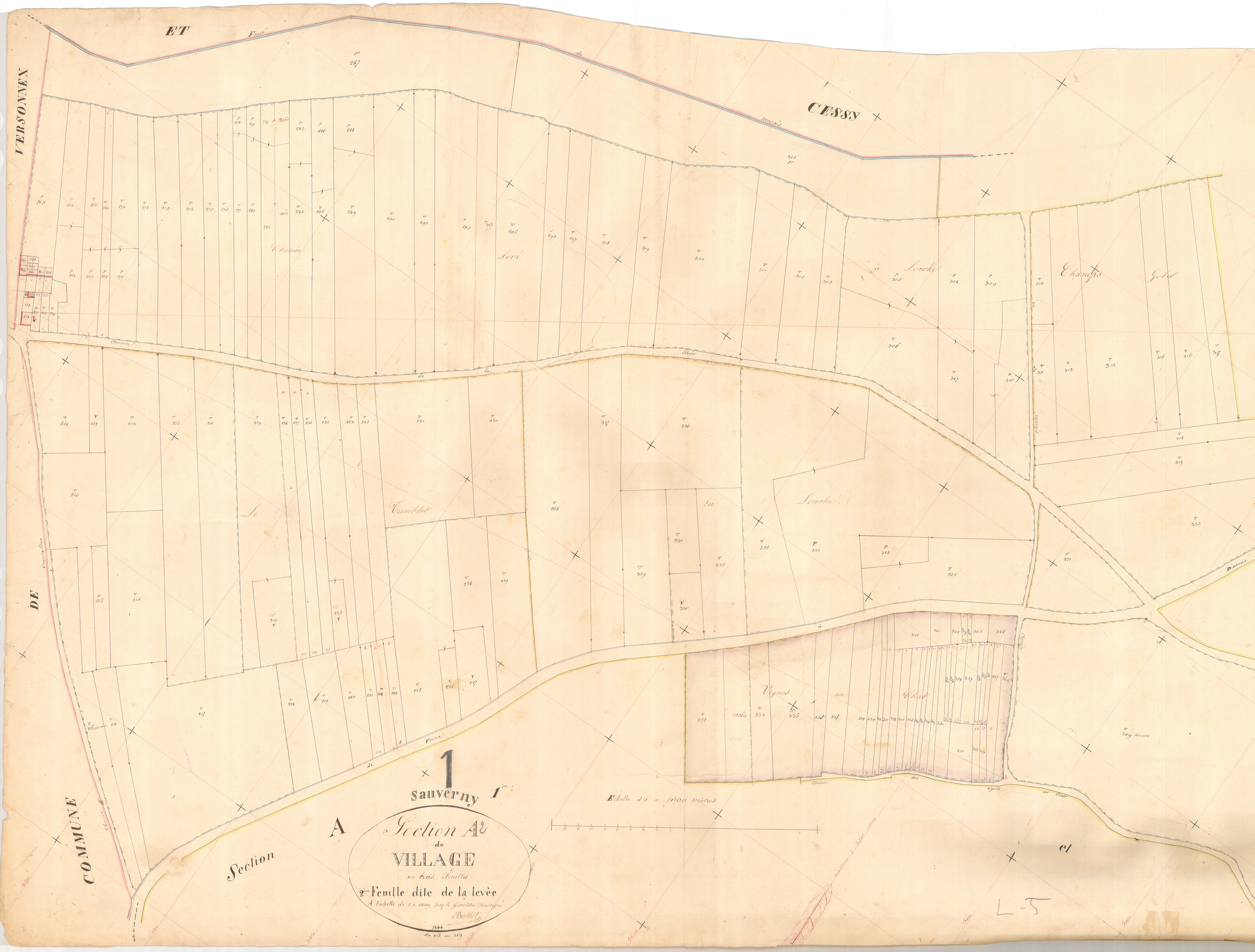 Sauverny - 3 P 8905 - 3 P 8905 -  Feuille 2  (1845)