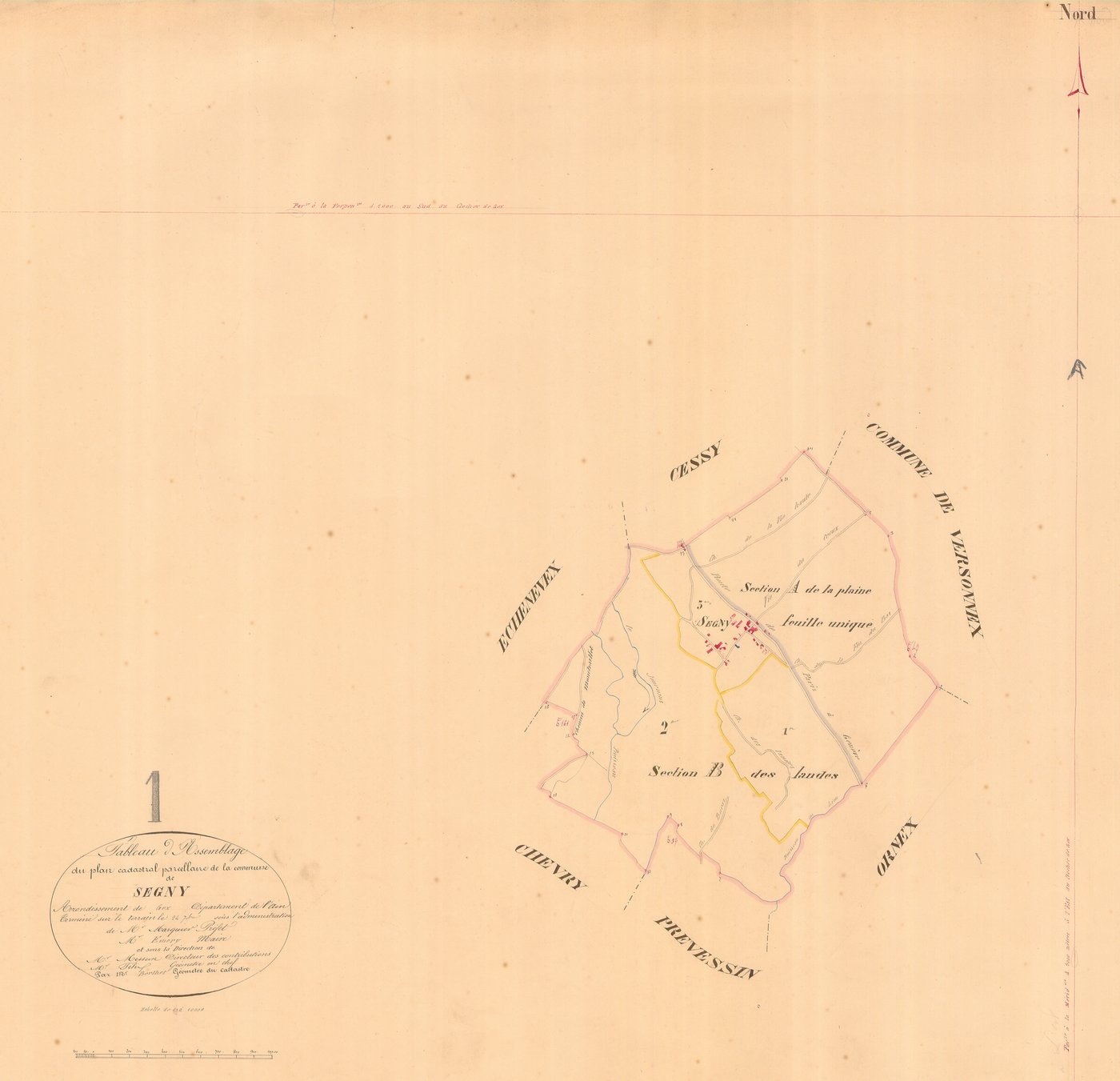 Ségny - 3 P 8914 - 3 P 8914 -  Tableau d'assemblage  (1846)