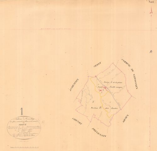 Ségny - 3 P 8914 - 3 P 8914 -  Tableau d'assemblage  (1846)