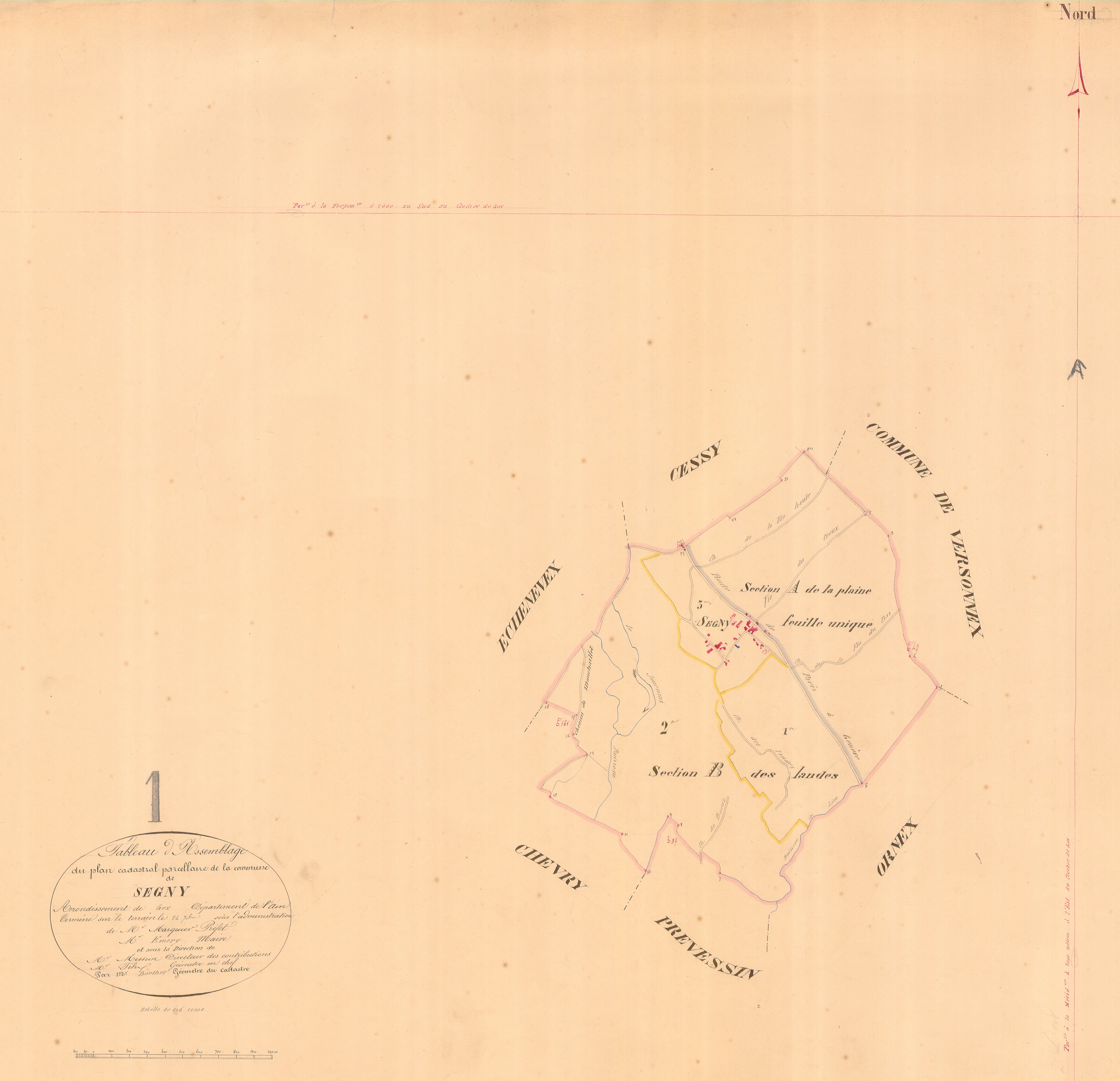 Ségny - 3 P 8914 - 3 P 8914 -  Tableau d'assemblage  (1846)