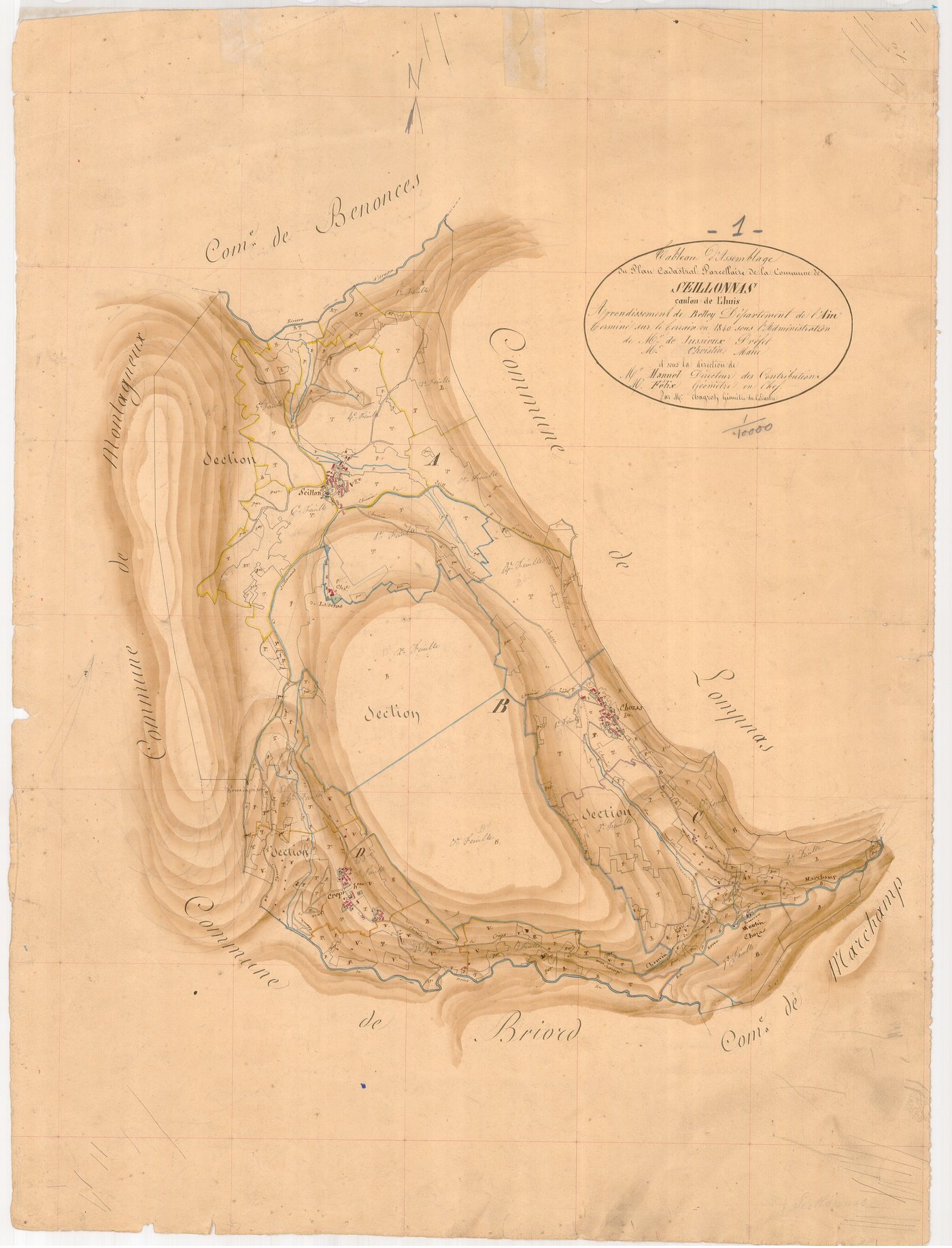 Seillonnaz - 3 P 8919 - 3 P 8919 -  Tableau d'assemblage  (1840)