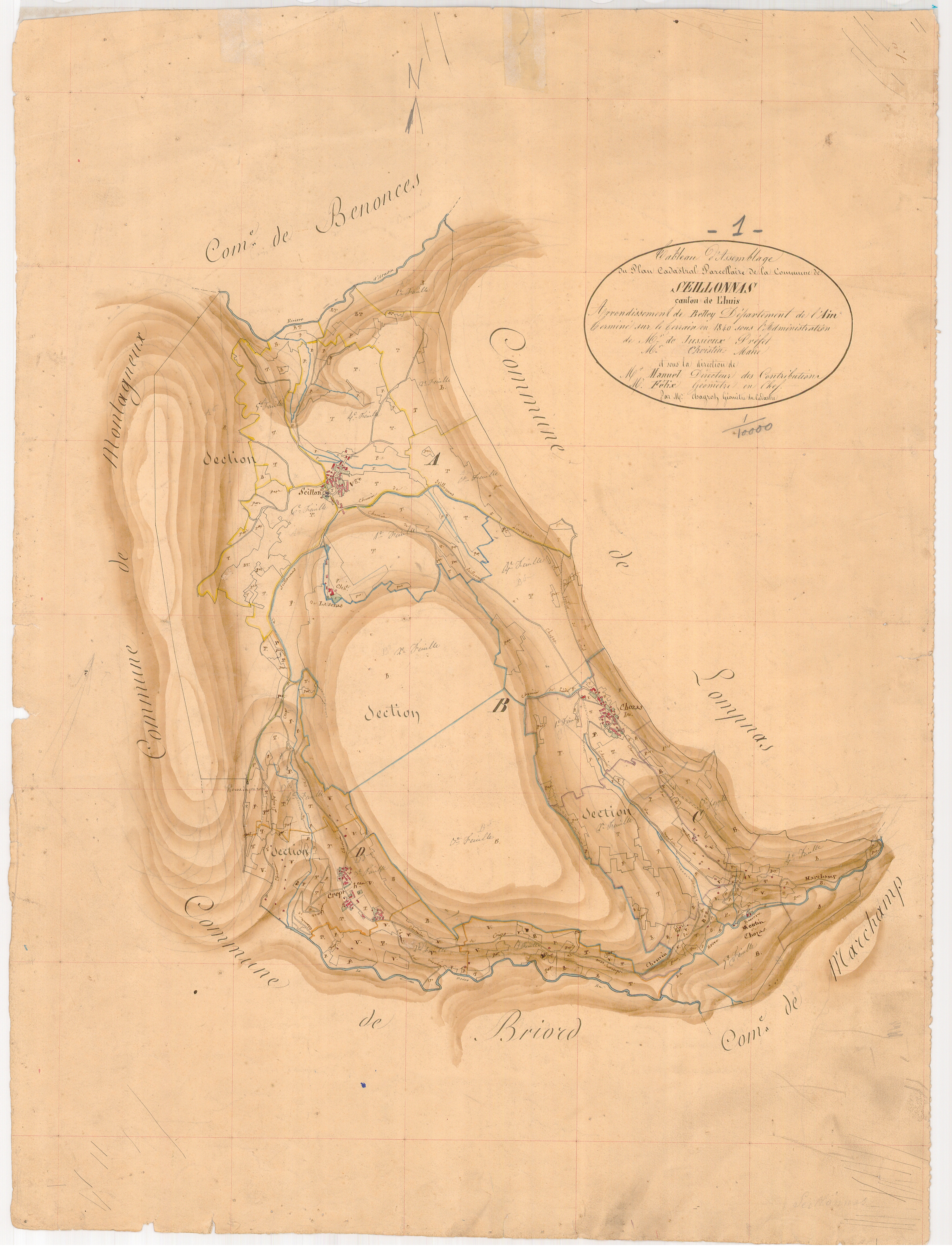 Seillonnaz - 3 P 8919 - 3 P 8919 -  Tableau d'assemblage  (1840)