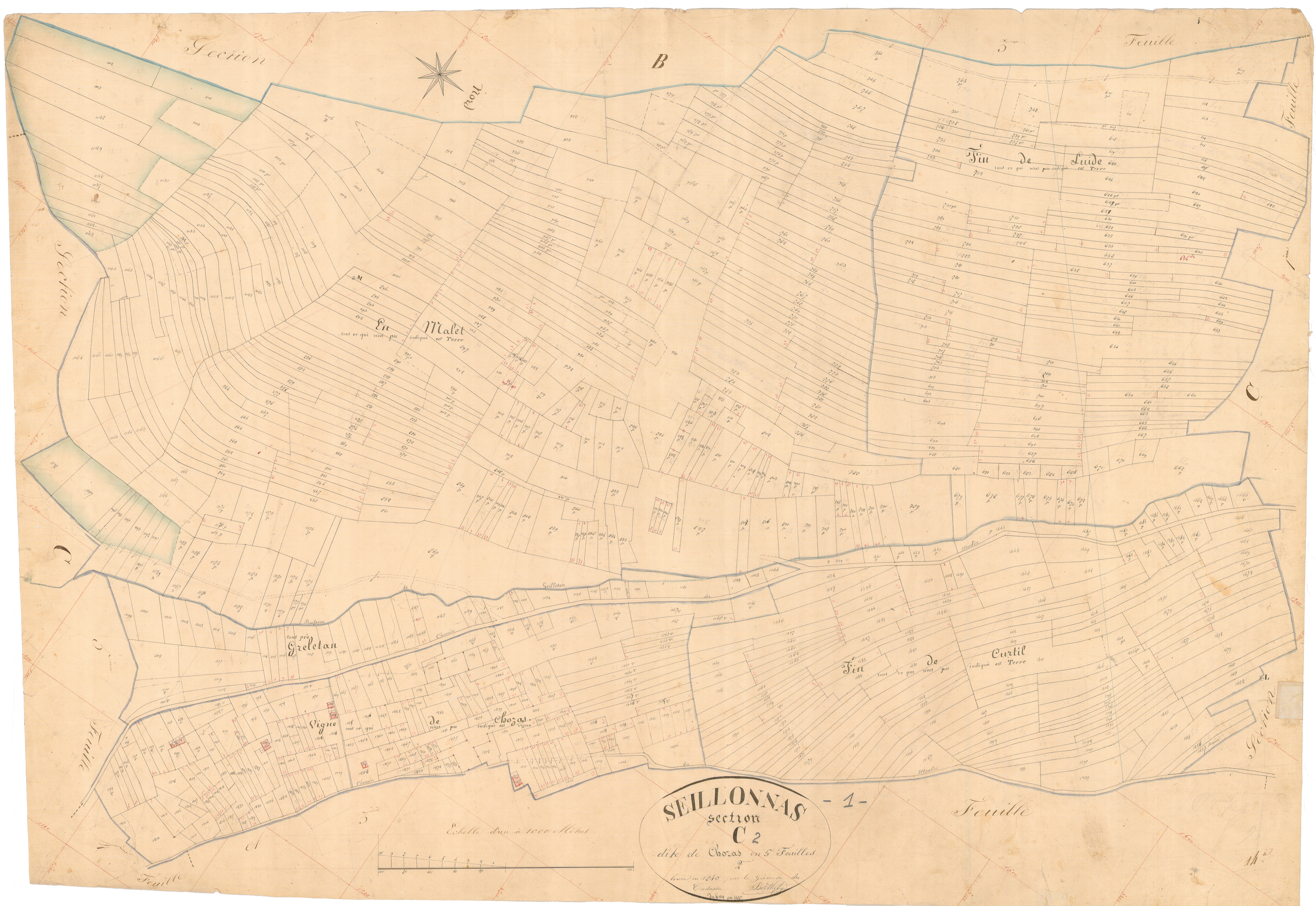 Seillonnaz - 3 P 8932 - 3 P 8932 -  Feuille 2  (1840)