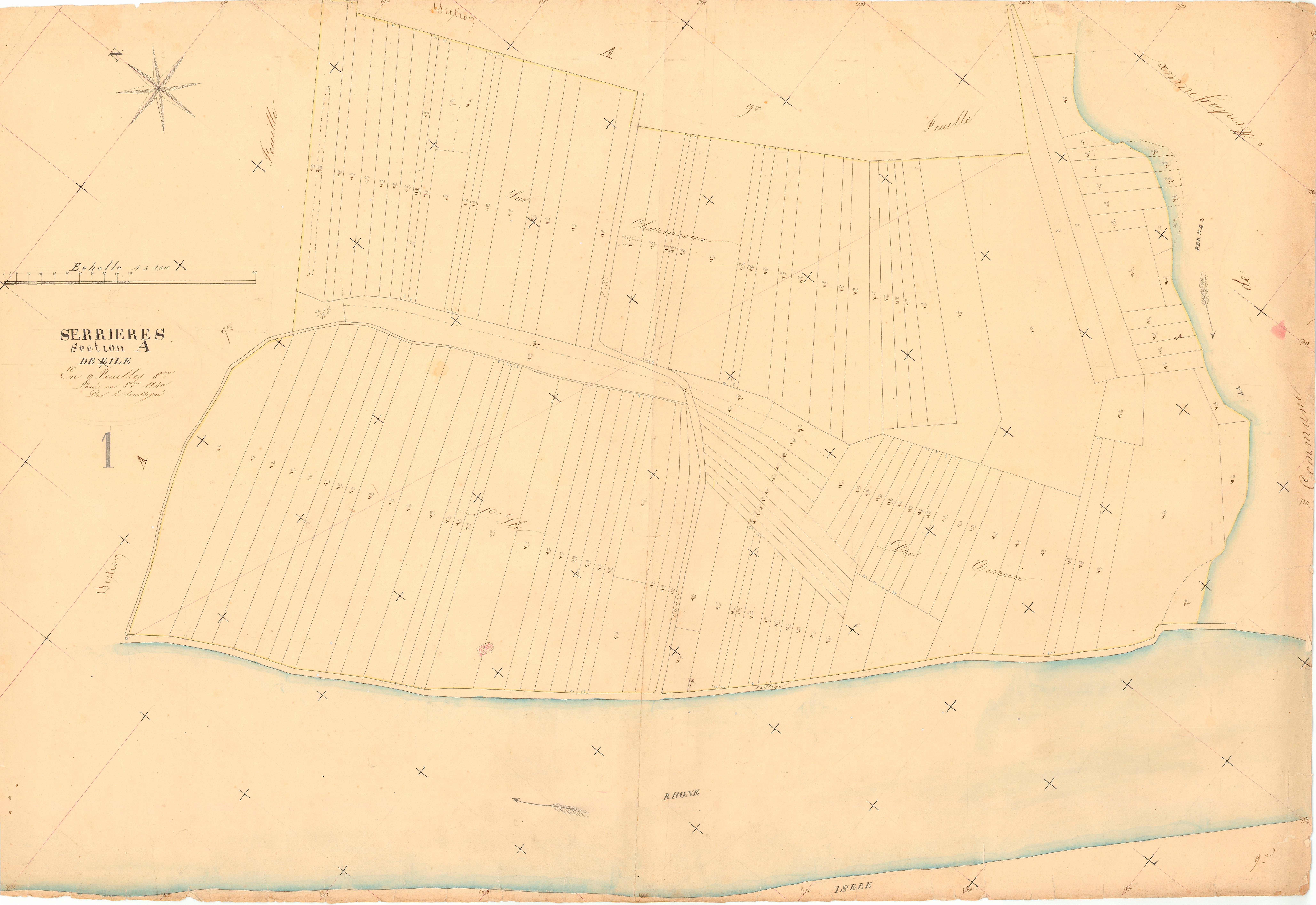 Serrières-de-Briord - 3 P 8973 - 3 P 8973 -  Feuille 8  (1840)