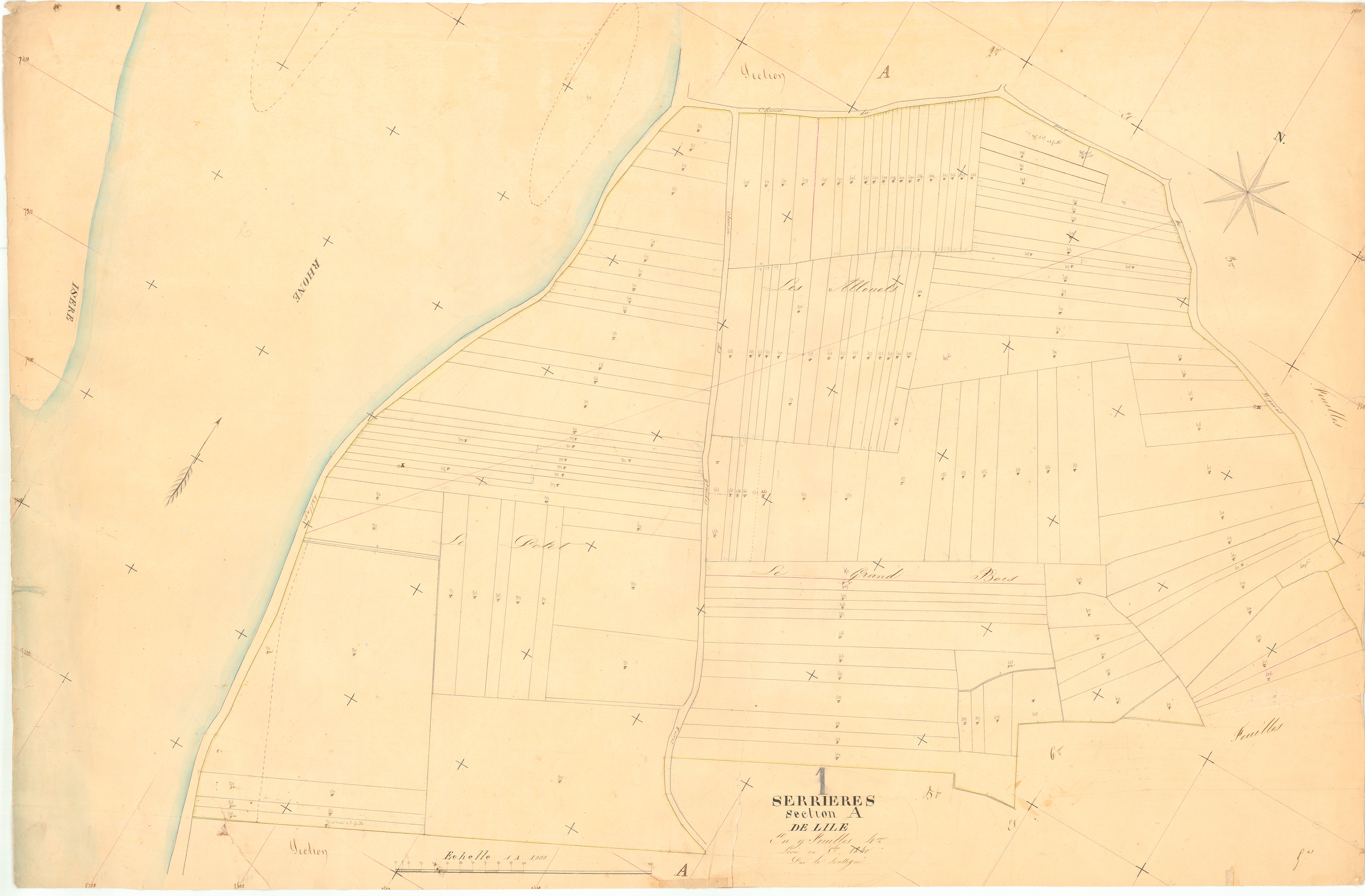 Serrières-de-Briord - 3 P 8969 - 3 P 8969 -  Feuille 4  (1840)