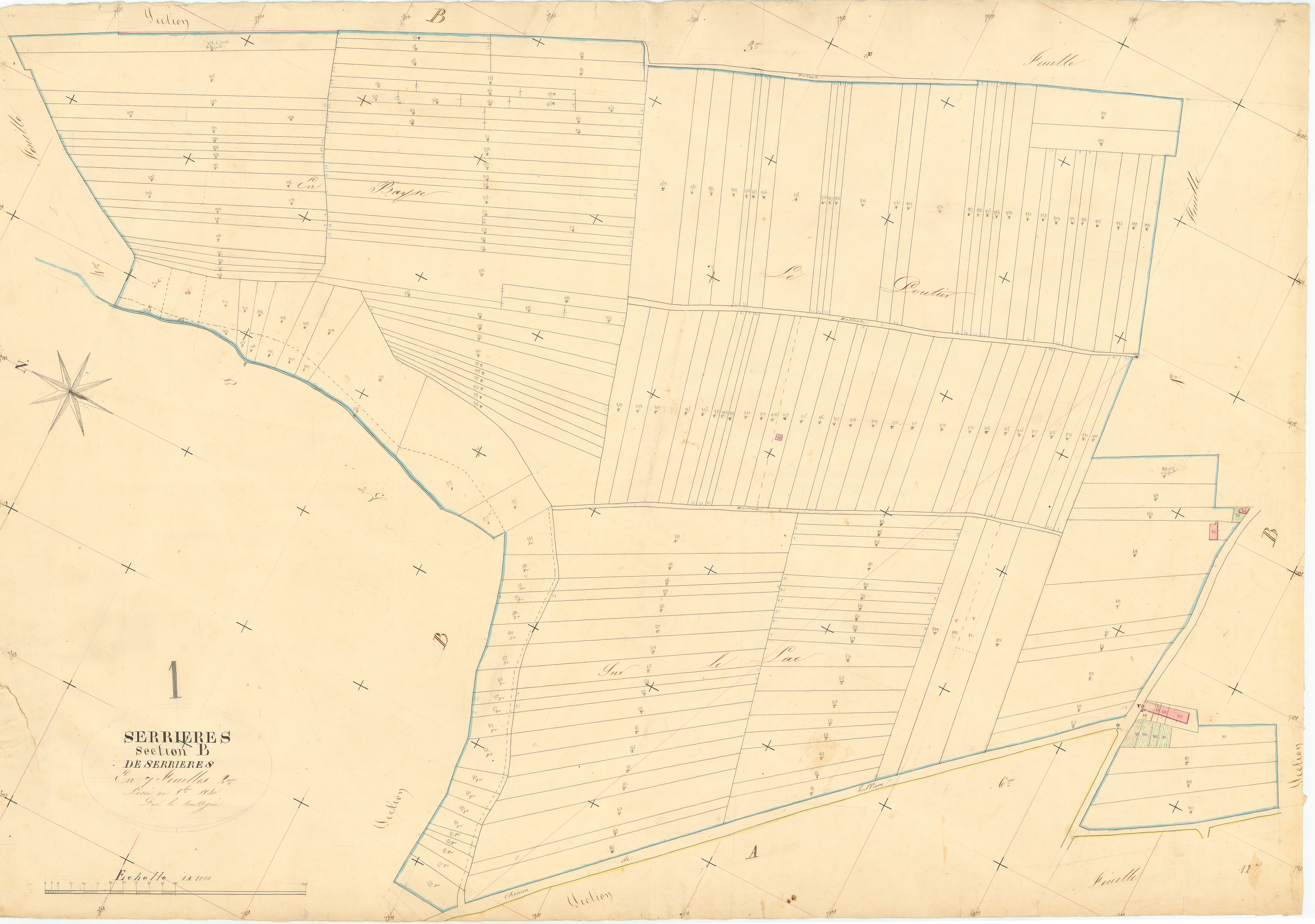 Serrières-de-Briord - 3 P 8977 - 3 P 8977 -  Feuille 2  (1840)