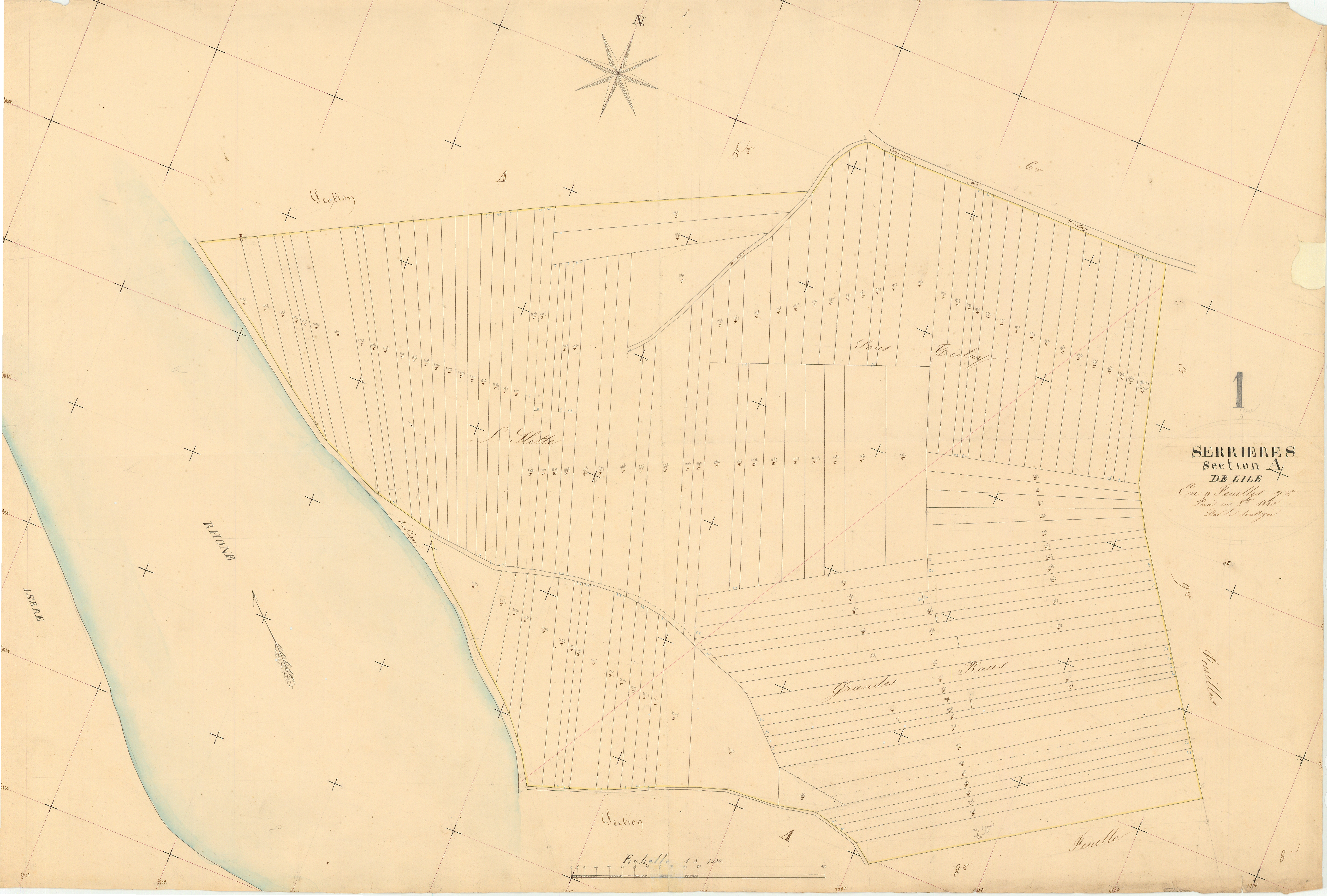Serrières-de-Briord - 3 P 8972 - 3 P 8972 -  Feuille 7  (1840)