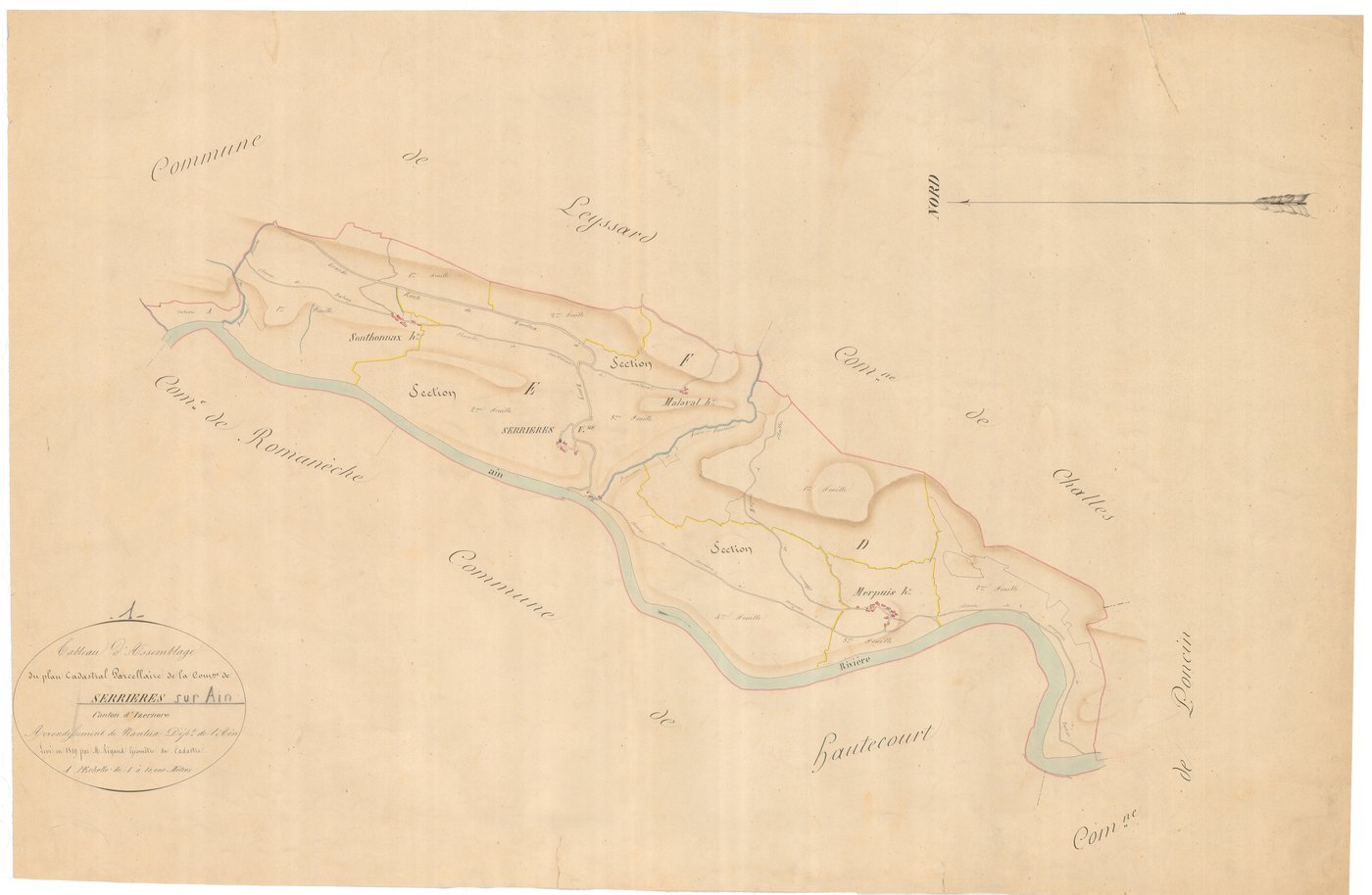 Serrières-sur-Ain - 3 P 8983 - 3 P 8983 -  Tableau d'assemblage  (1819-1846)