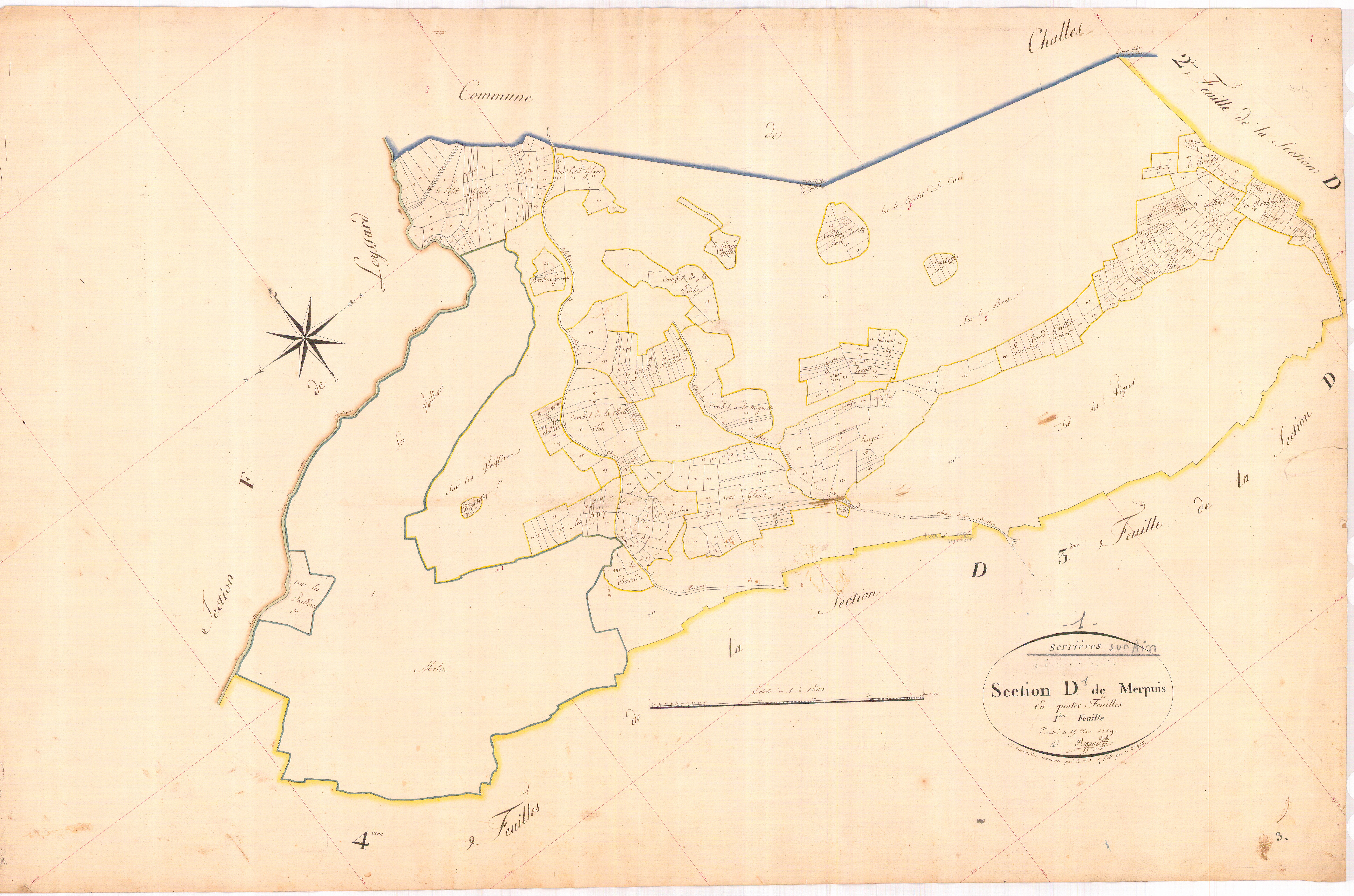 Serrières-sur-Ain - 3 P 6986 - 3 P 6986 -  Feuille 1  (1819-1846)