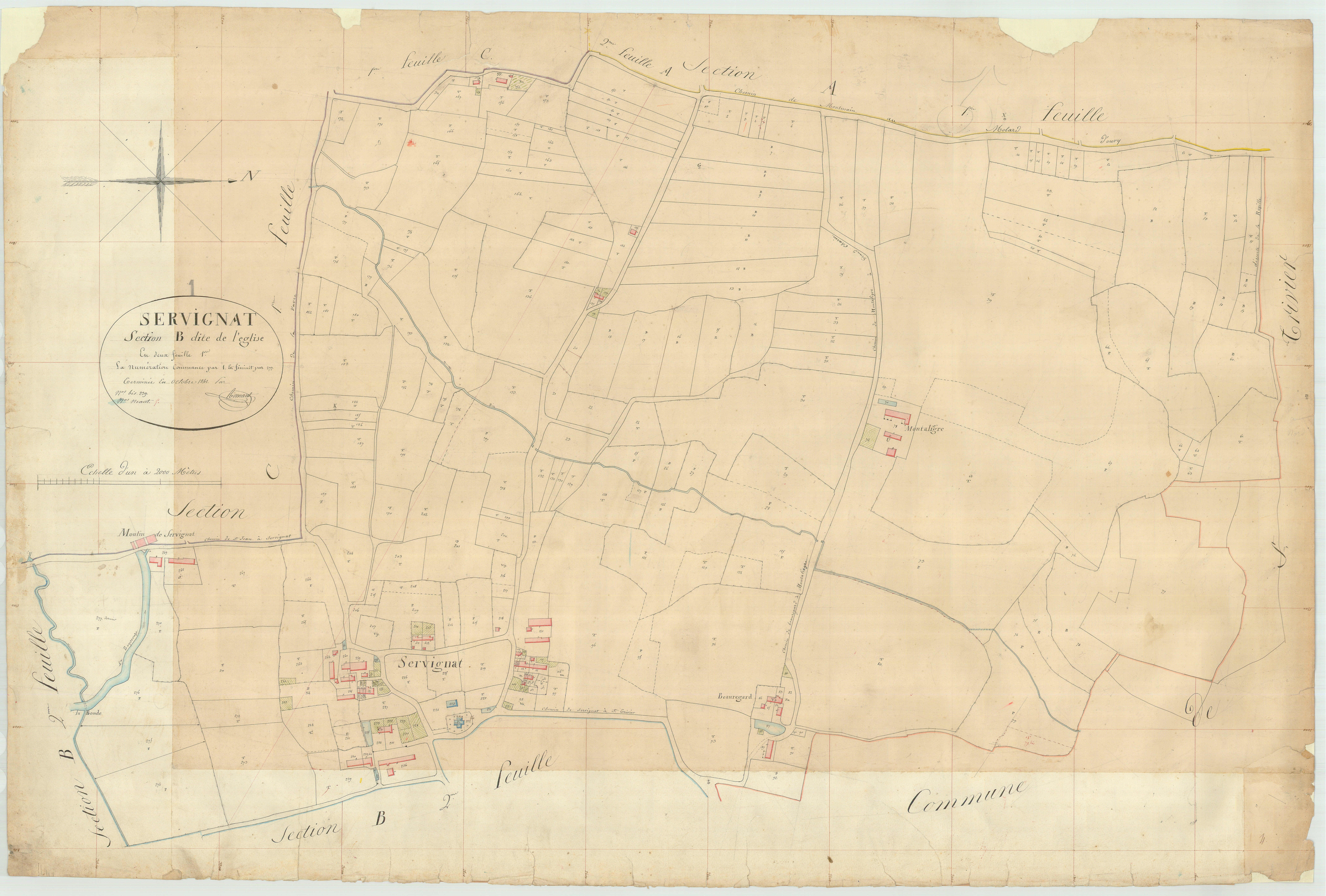 Servignat - 3 P 8996 - 3 P 8996 -  Feuille 1  (1844)