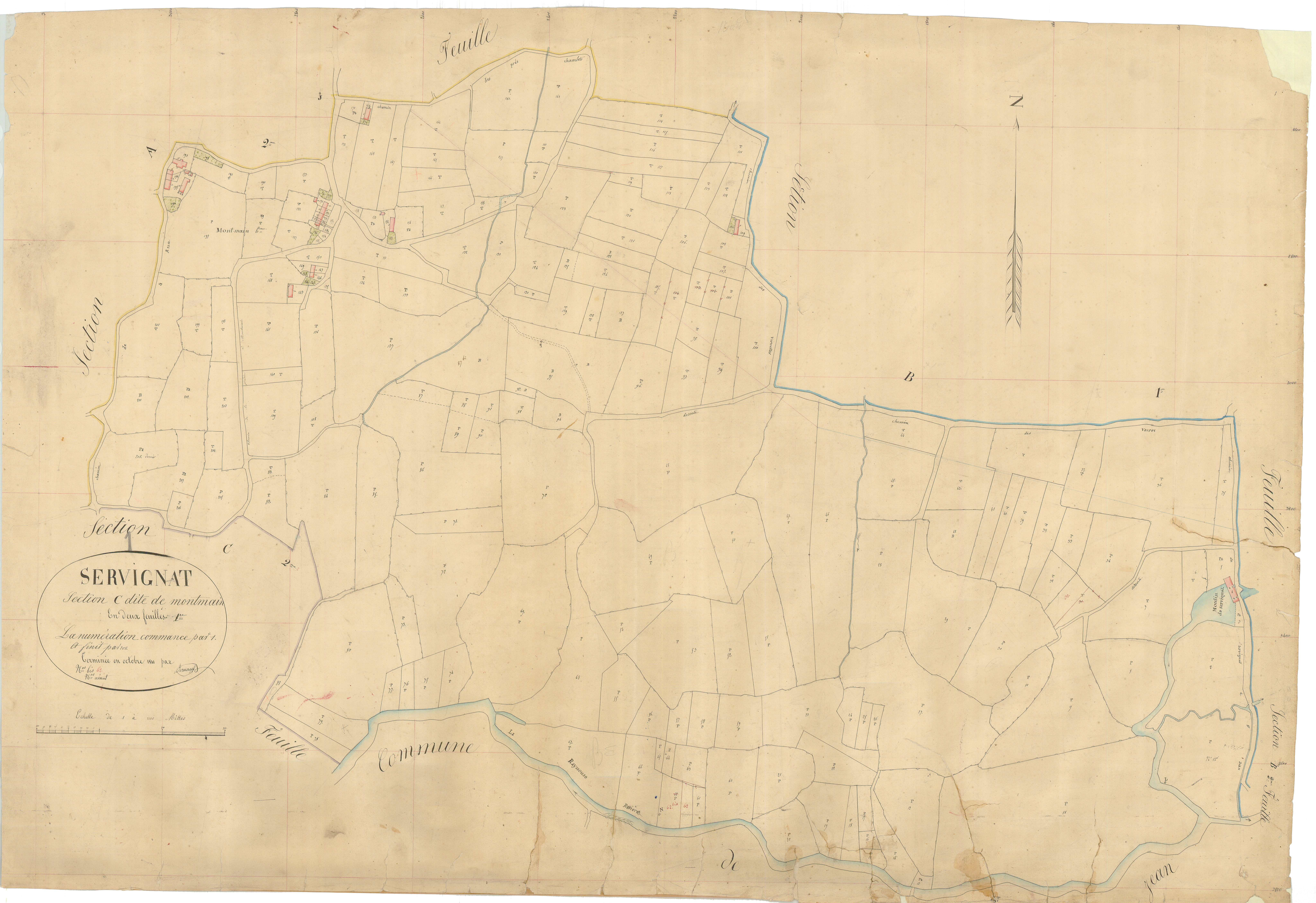 Servignat - 3 P 8998 - 3 P 8998 -  Feuille 1  (1844)