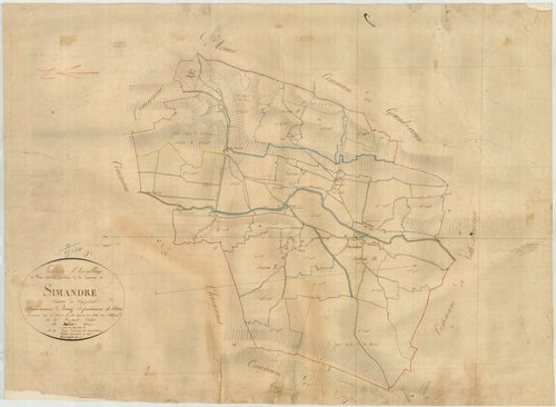 Simandre-sur-Suran - 3 P 9020 - 3 P 9020 -  Tableau d'assemblage  (1826)