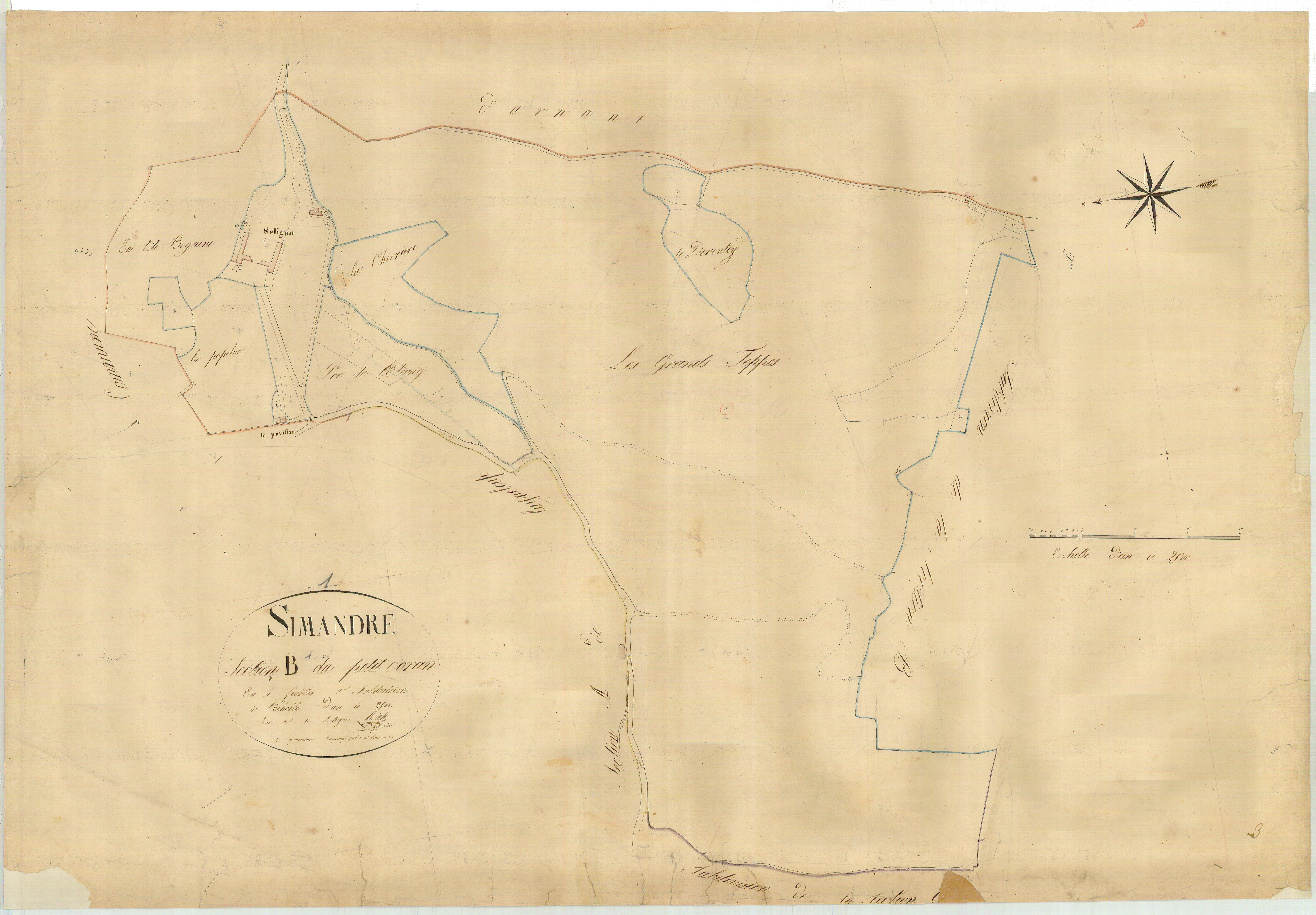 Simandre-sur-Suran - 3 P 9022 - 3 P 9022 - Feuille 1 (1826)
