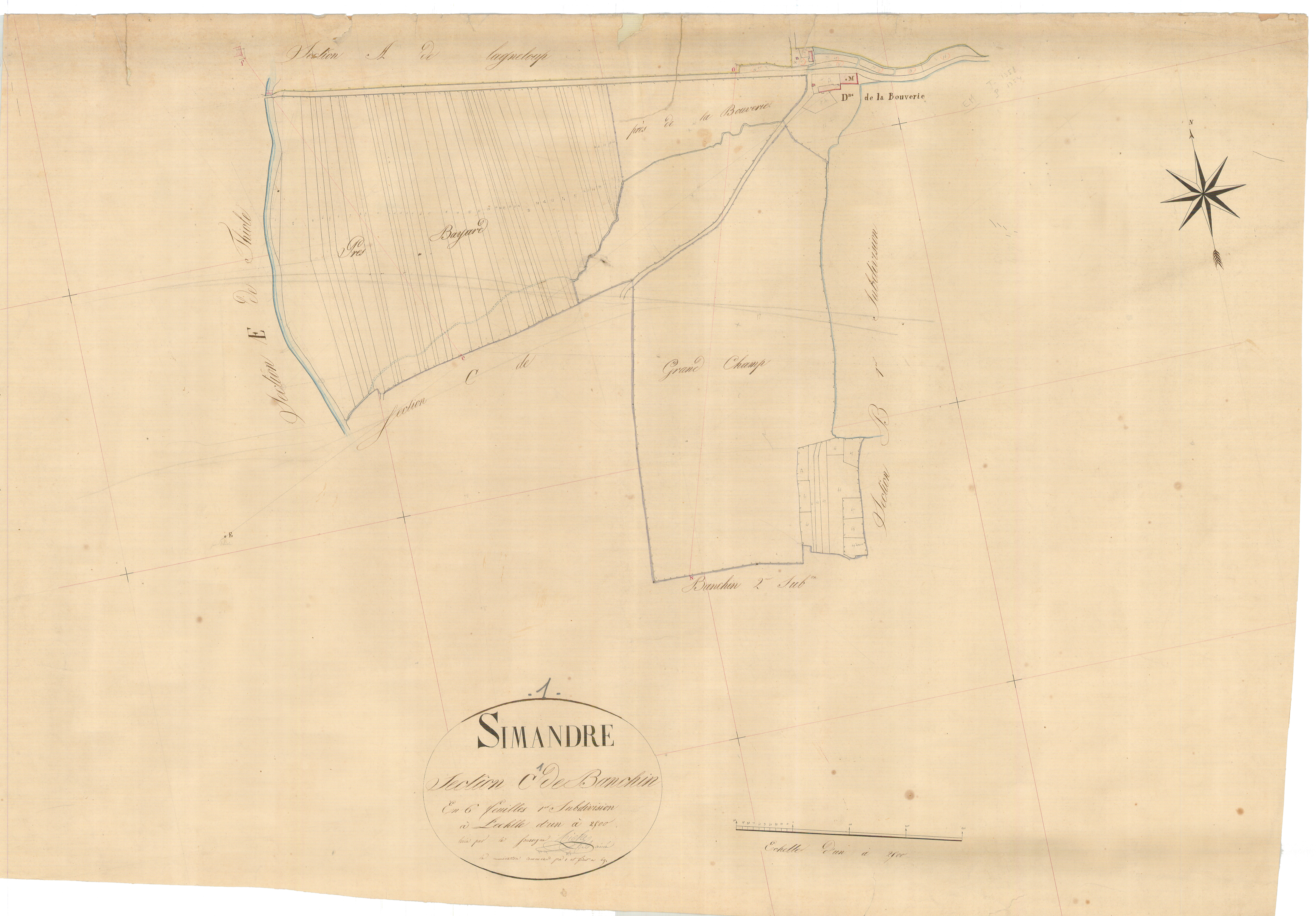Simandre-sur-Suran - 3 P 9026 - 3 P 9026 - Feuille 1 (1826)