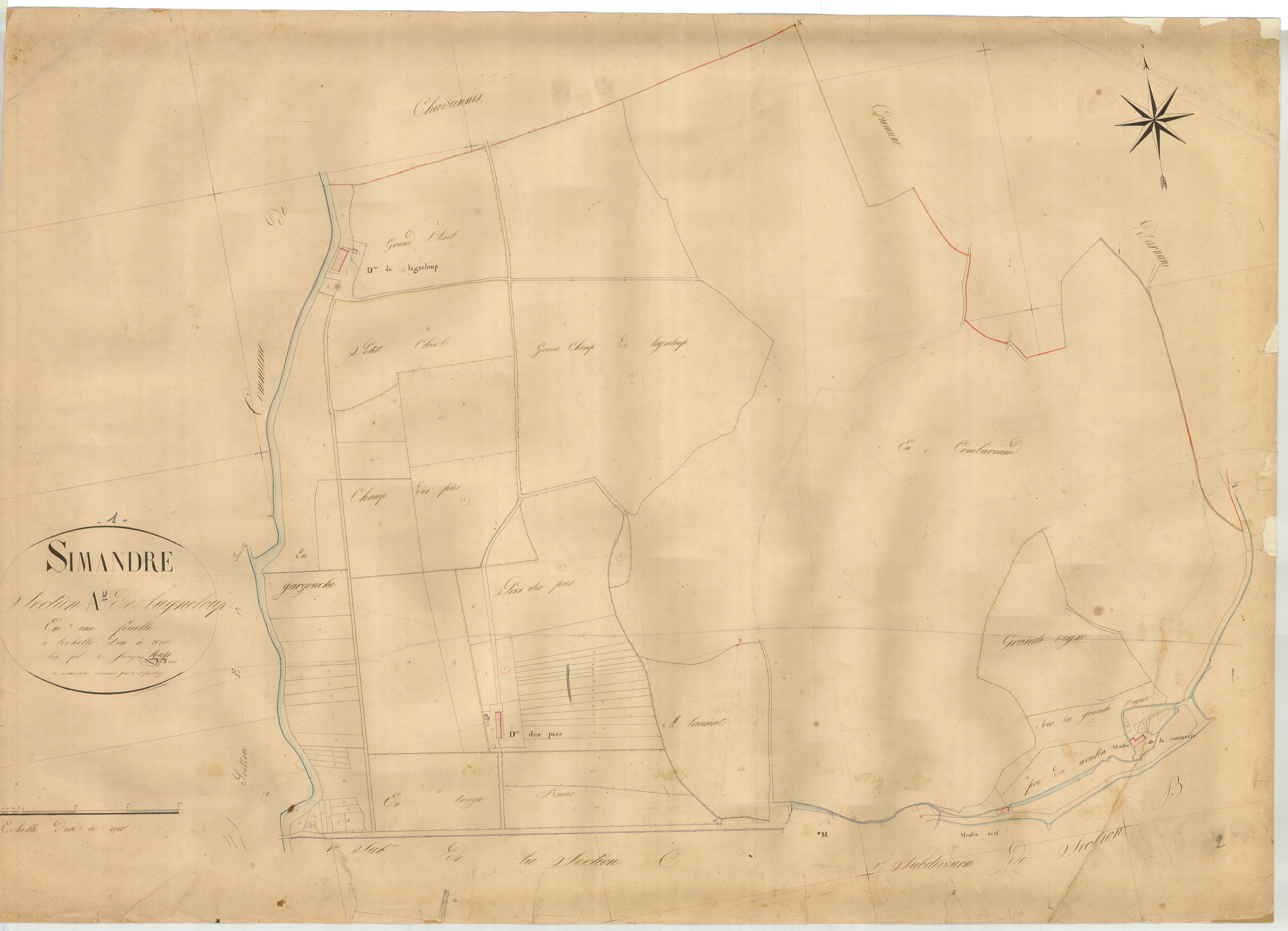 Simandre-sur-Suran - 3 P 9021 - 3 P 9021 - Feuille 1 (1826)