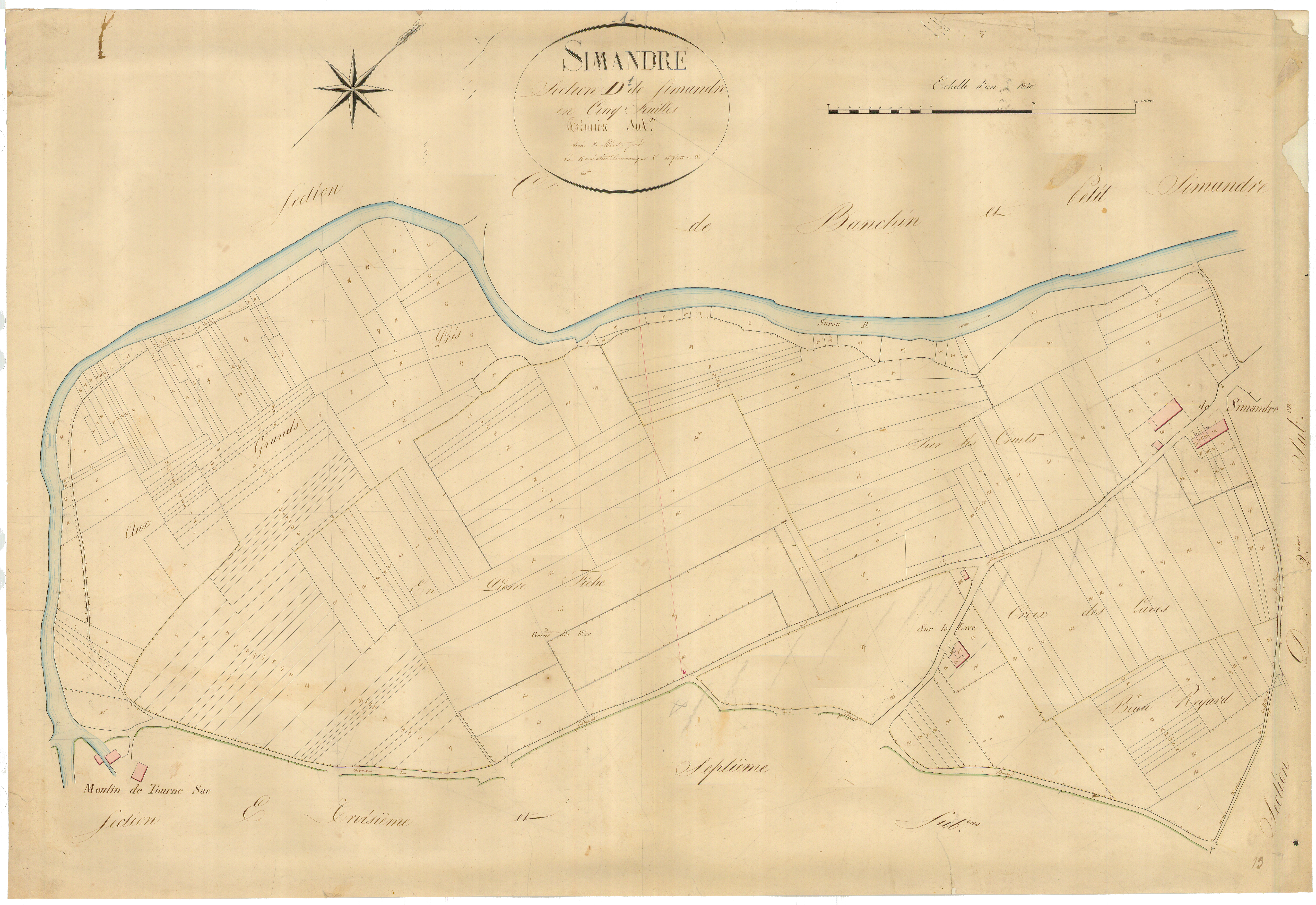 Simandre-sur-Suran - 3 P 9032 - 3 P 9032 - Feuille 1 (1826)