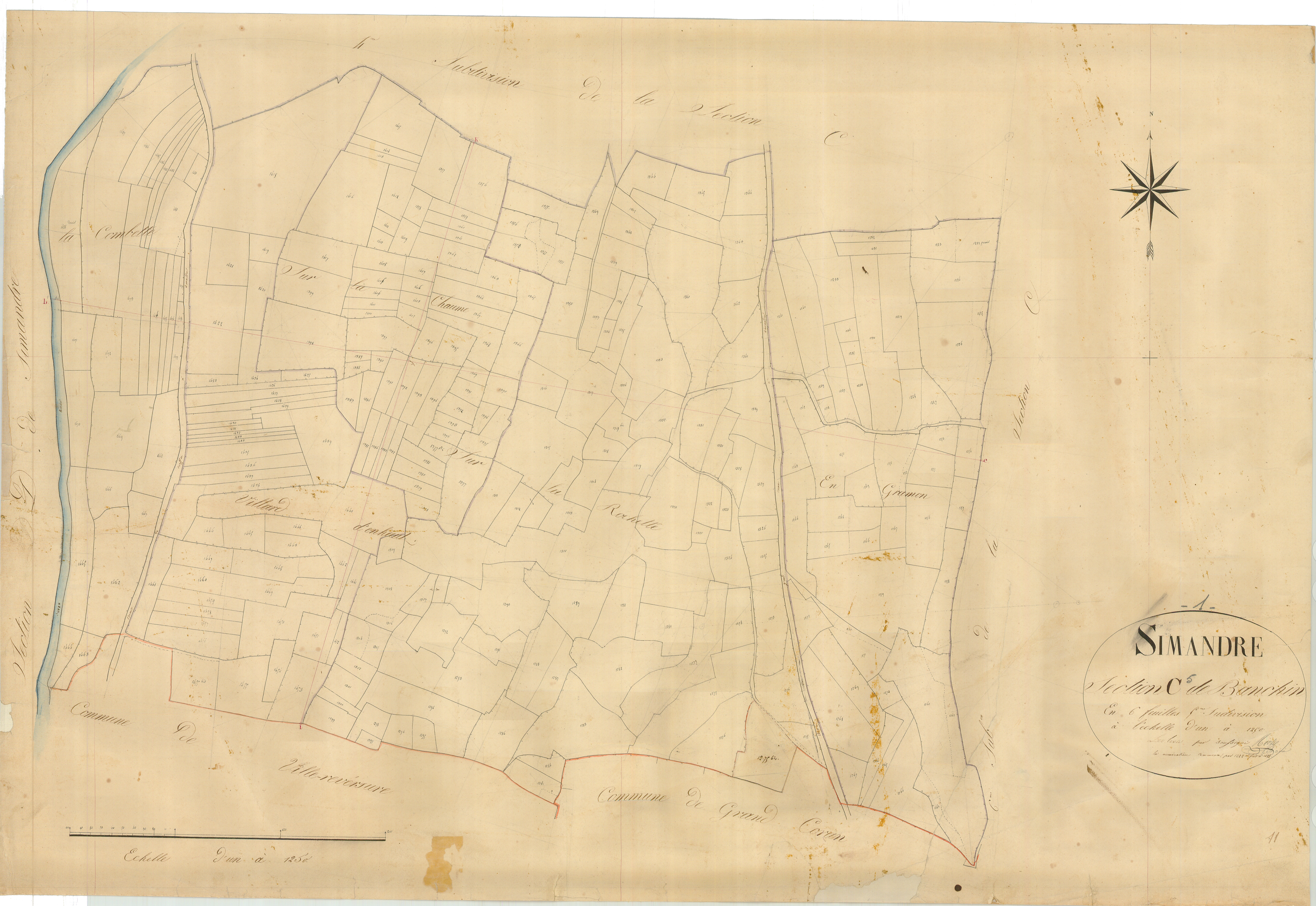 Simandre-sur-Suran - 3 P 9030 - 3 P 9030 - Feuille 5 (1826)