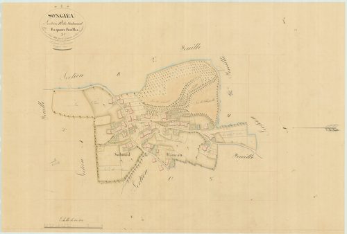 Songieu (Haut Valromey, Ain, France ; ancienne commune) - 3 P 9050 - 3 P 9050 -  Feuille 3  (1831)