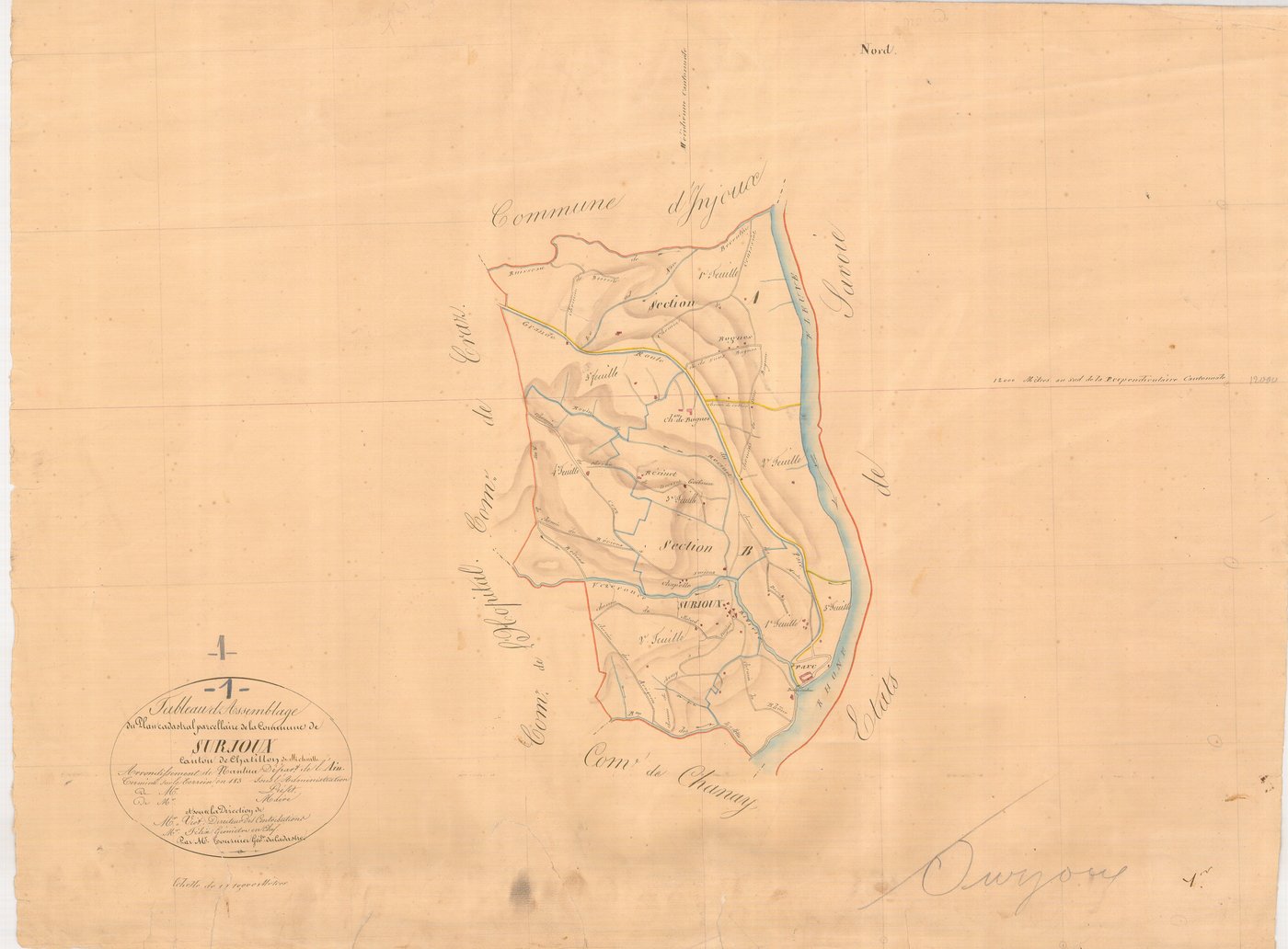 Surjoux - 3 P 9086 - 3 P 9086 -  Tableau d'assemblage  (1832)