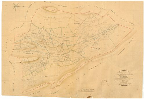 Thézillieu (Plateau d'Hauteville, Ain, France ; ancienne commune) - 3 P 9115 - 3 P 9115 -  Tableau d'assemblage  (1838)
