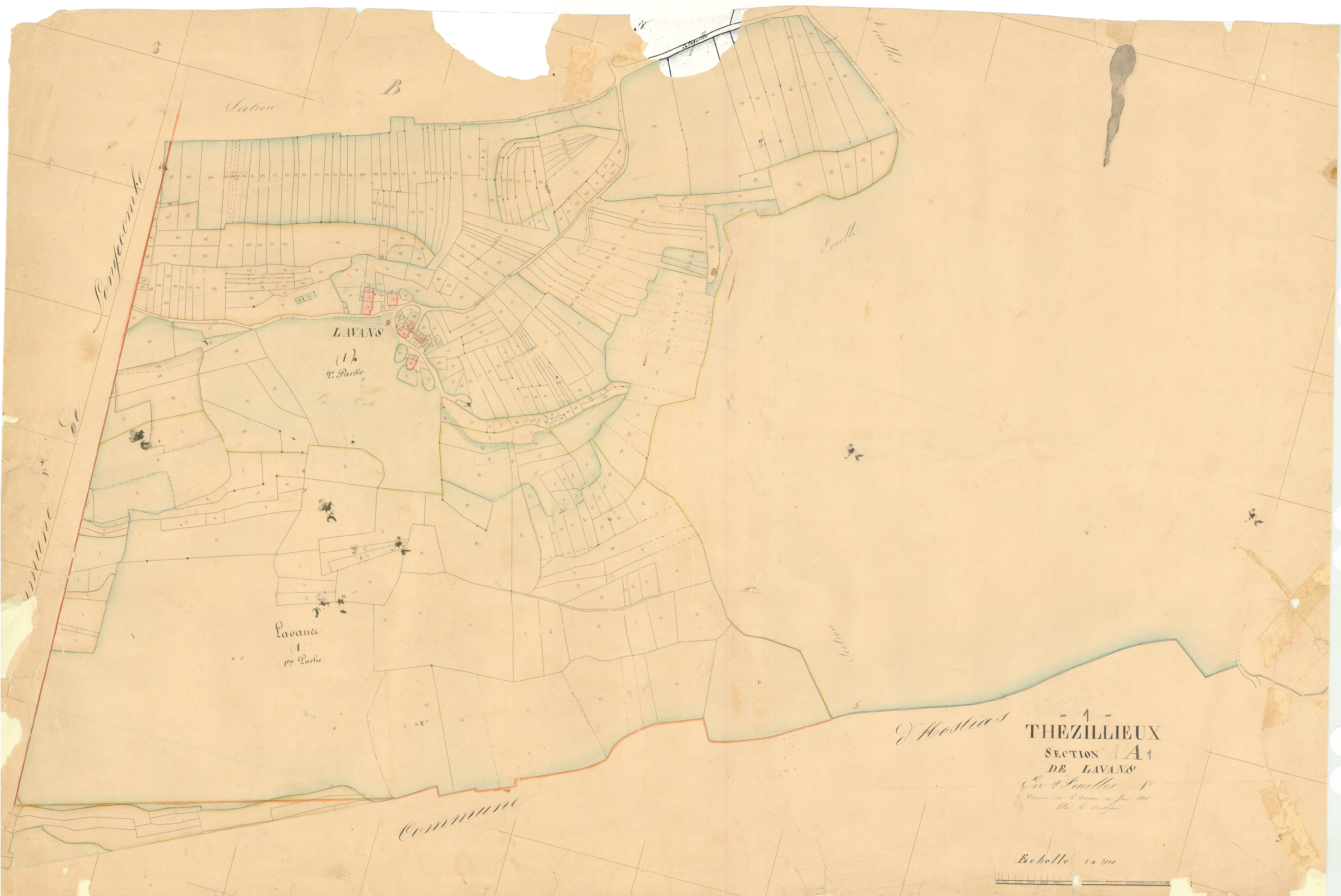 Thézillieu (Plateau d'Hauteville, Ain, France ; ancienne commune) - 3 P 9116 - 3 P 9116 -  Feuille 1  (1838)