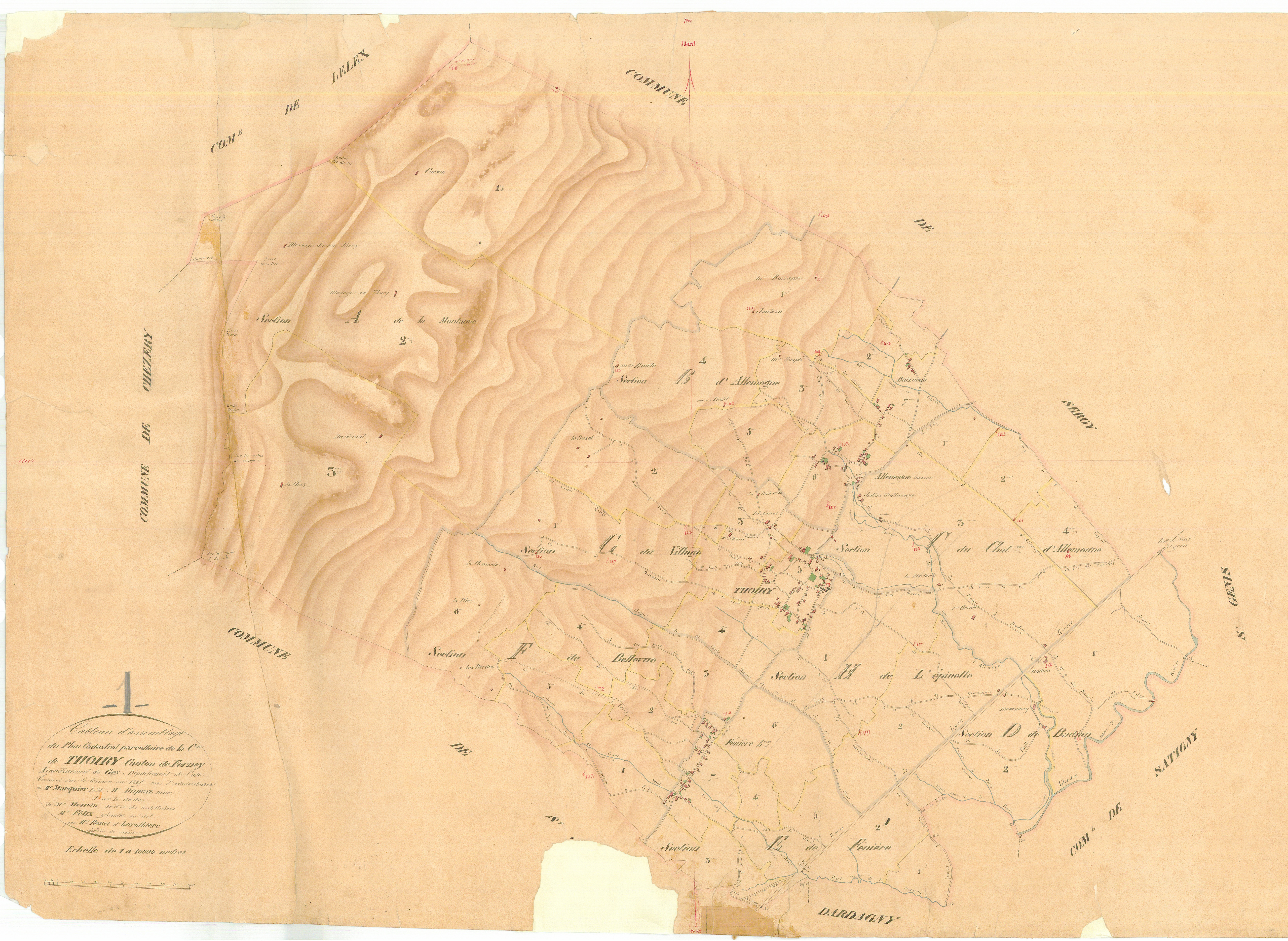 Thoiry - 3 P 9152 - 3 P 9152 -  Tableau d'assemblage  (1845)