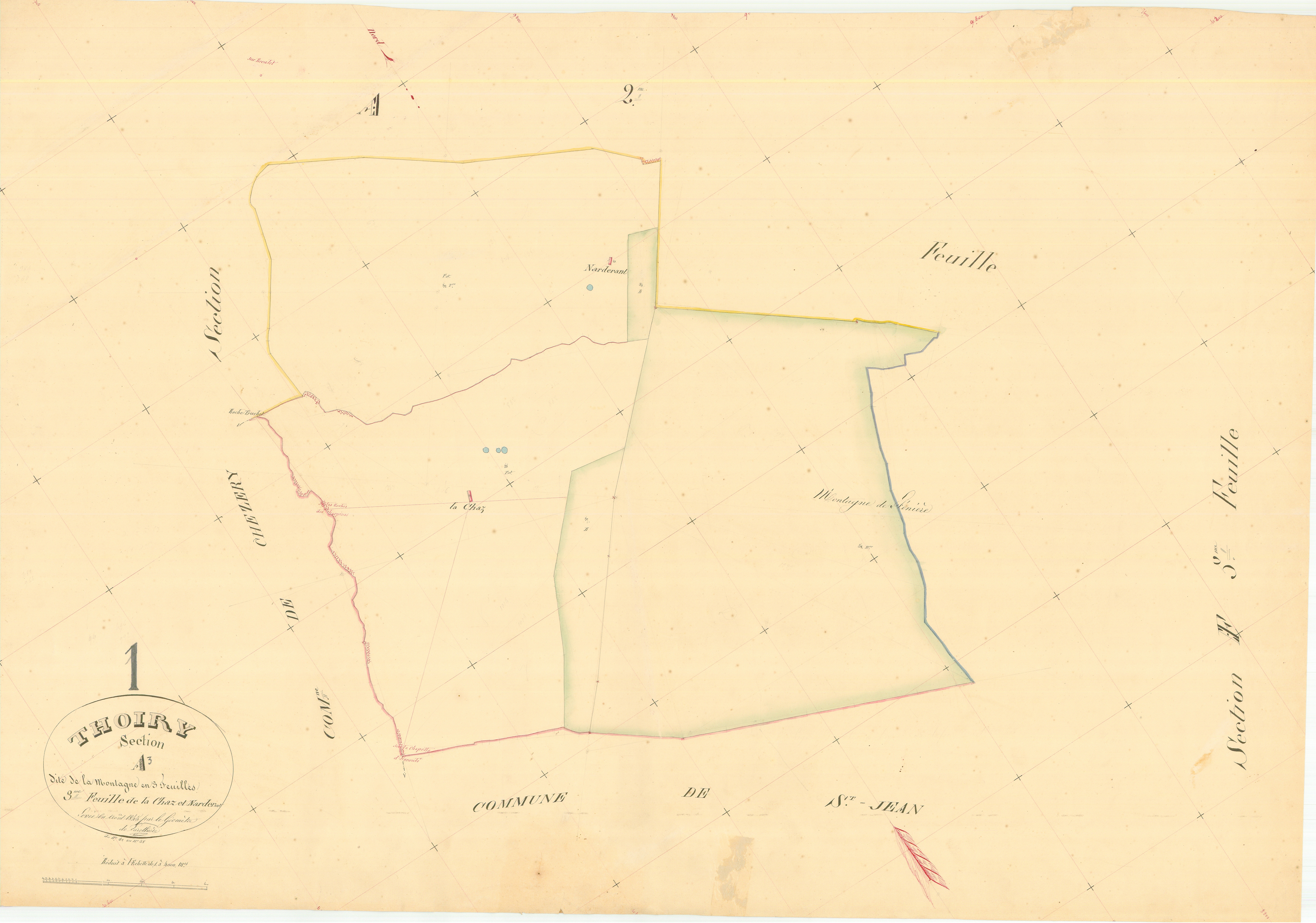 Thoiry - 3 P 9155 - 3 P 9155 -  Feuille 3  (1845)
