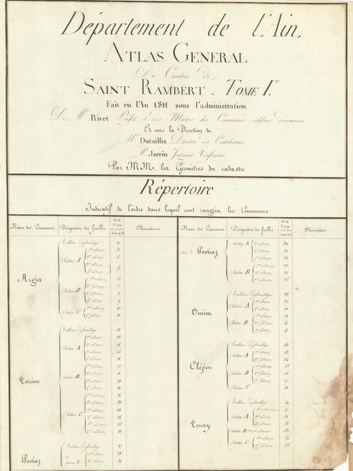 Torcieu - 3 P 10104 - 3 P 10104 -  Liste des communes : canton de Saint-Rambert-en-Bugey  (1810)