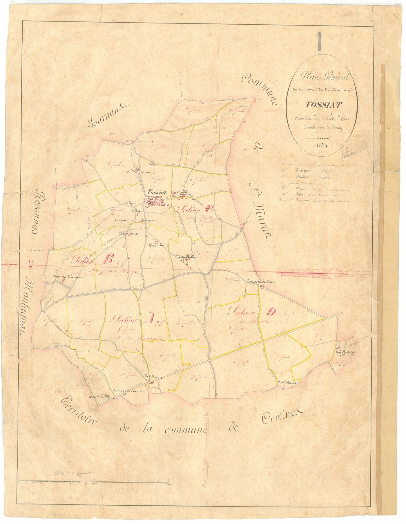 Tossiat - 3 P 9209 - 3 P 9209 -  Tableau d'assemblage  (1844)