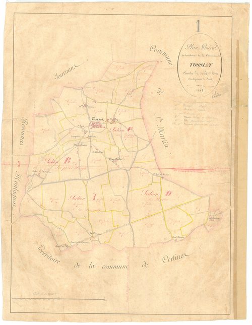 Tossiat - 3 P 9209 - 3 P 9209 -  Tableau d'assemblage  (1844)
