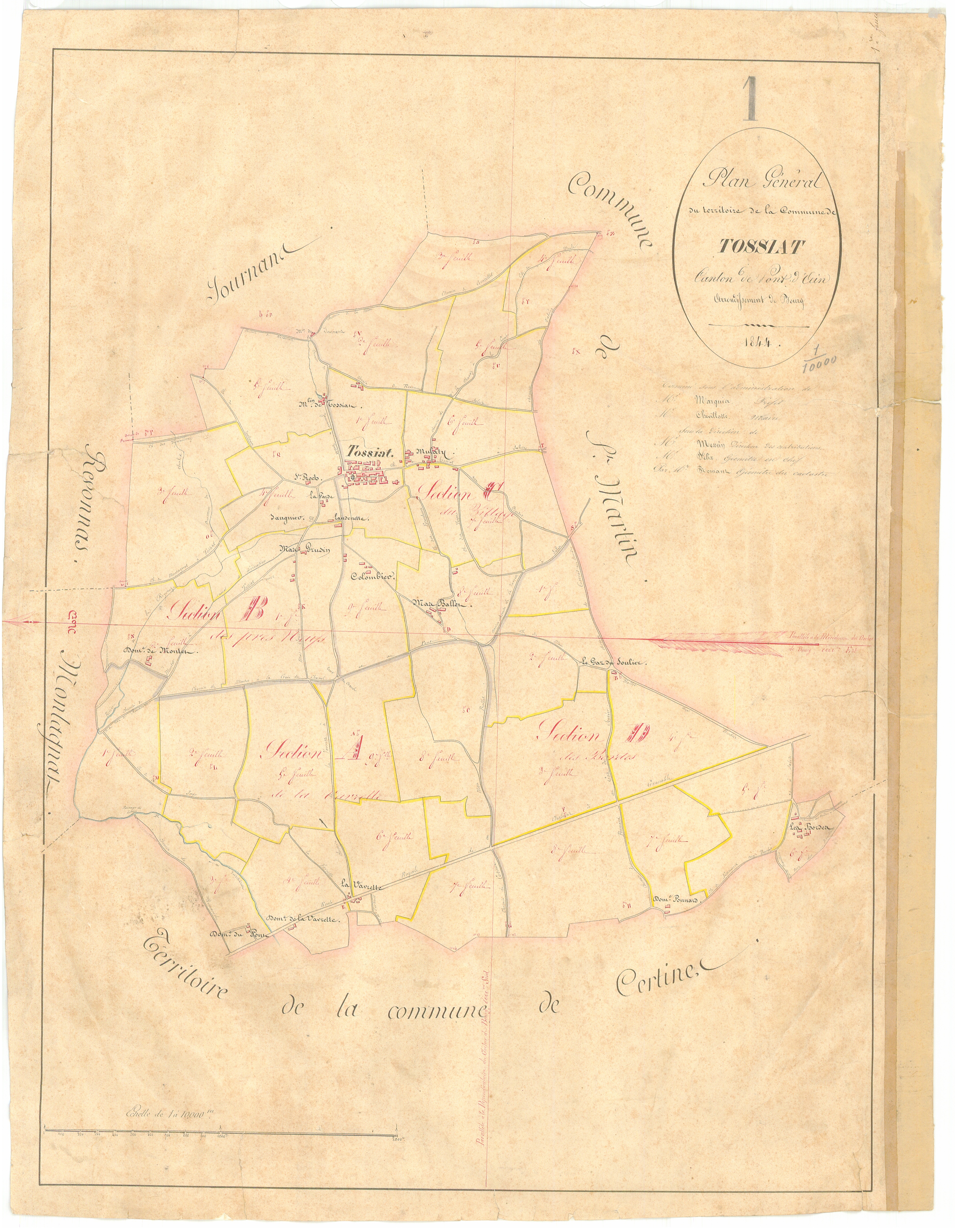 Tossiat - 3 P 9209 - 3 P 9209 -  Tableau d'assemblage  (1844)