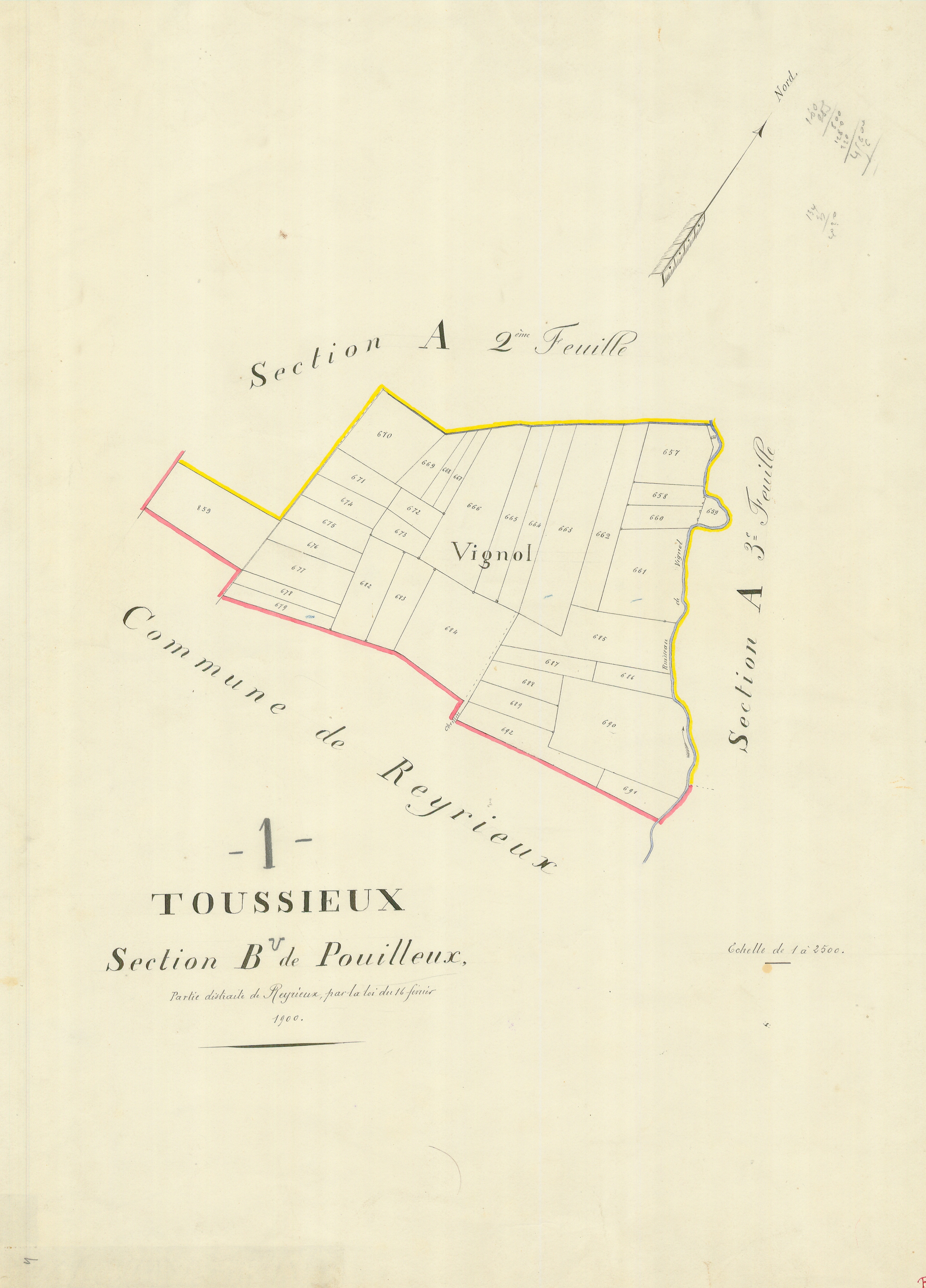 Toussieux - 3 P 9242 - 3 P 9242 -  Feuille 1  (1900)