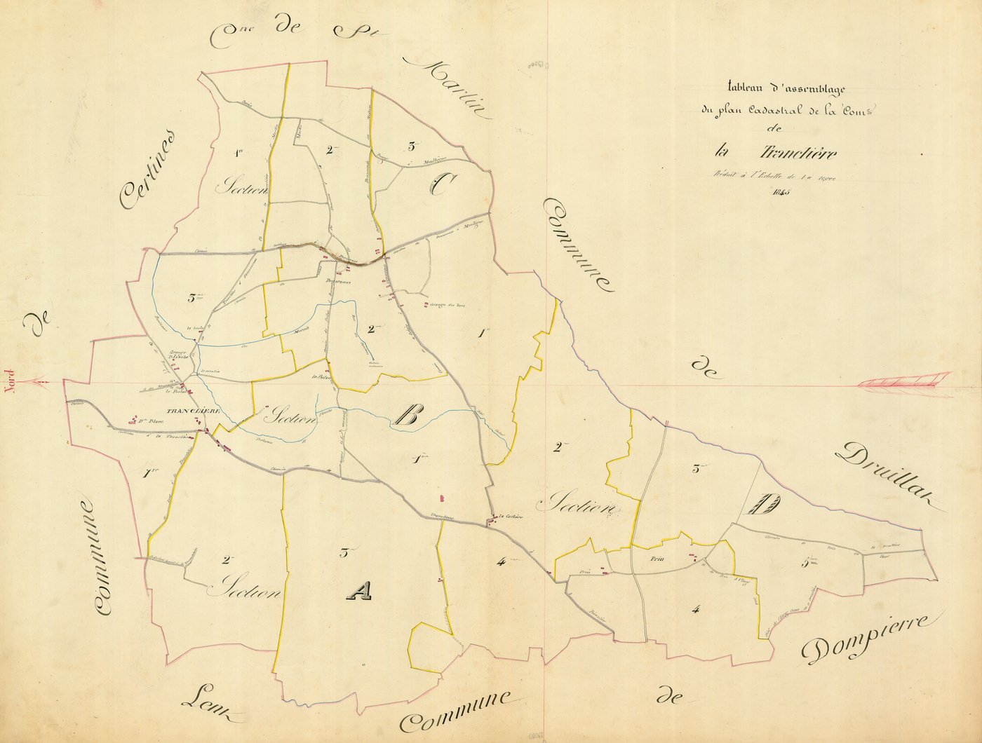 La Tranclière - 3 P 6661 - 3 P 6661 -  Tableau d'assemblage  (1844)