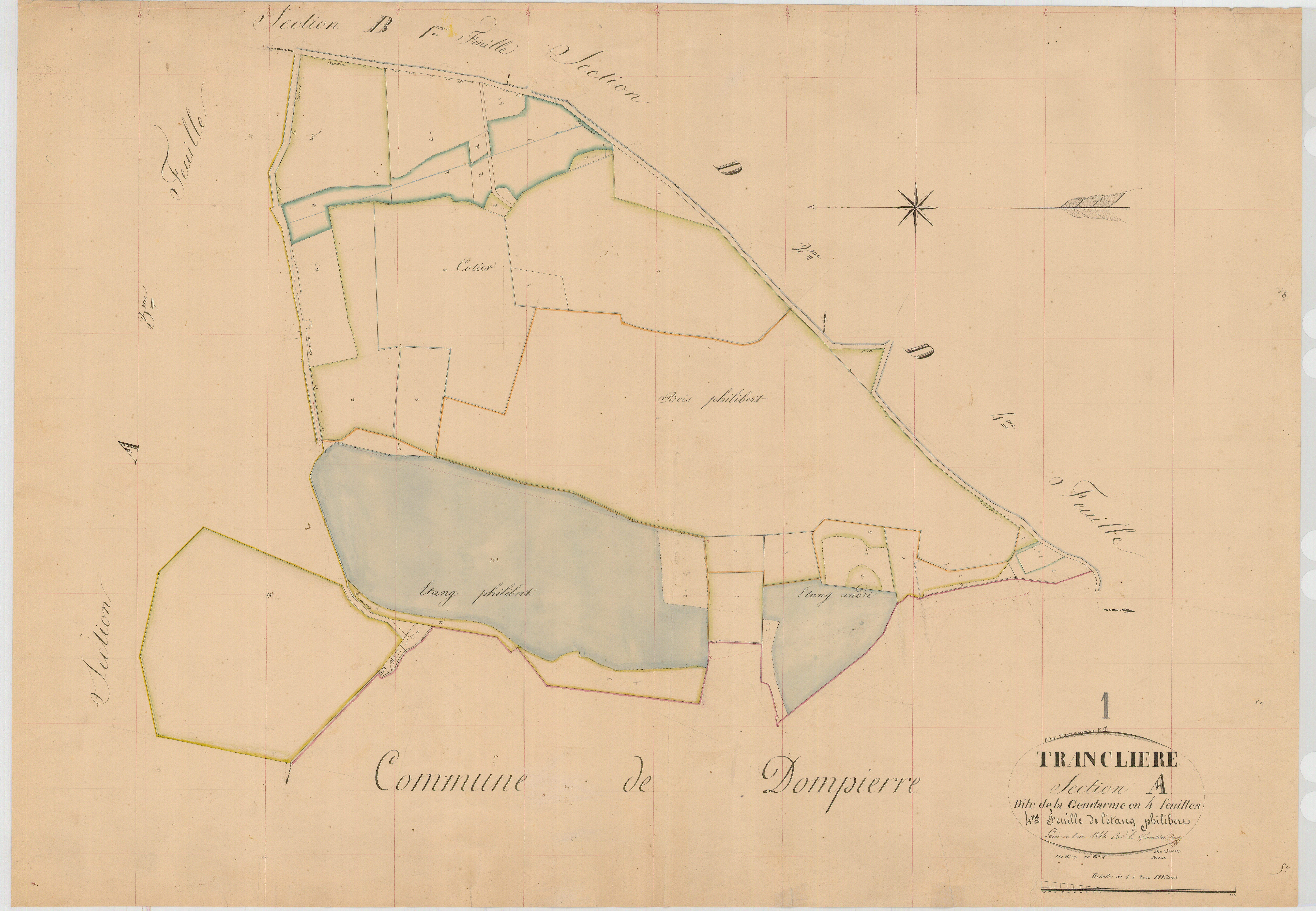 La Tranclière - 3 P 6665 - 3 P 6665 -  Feuille 4  (1844)