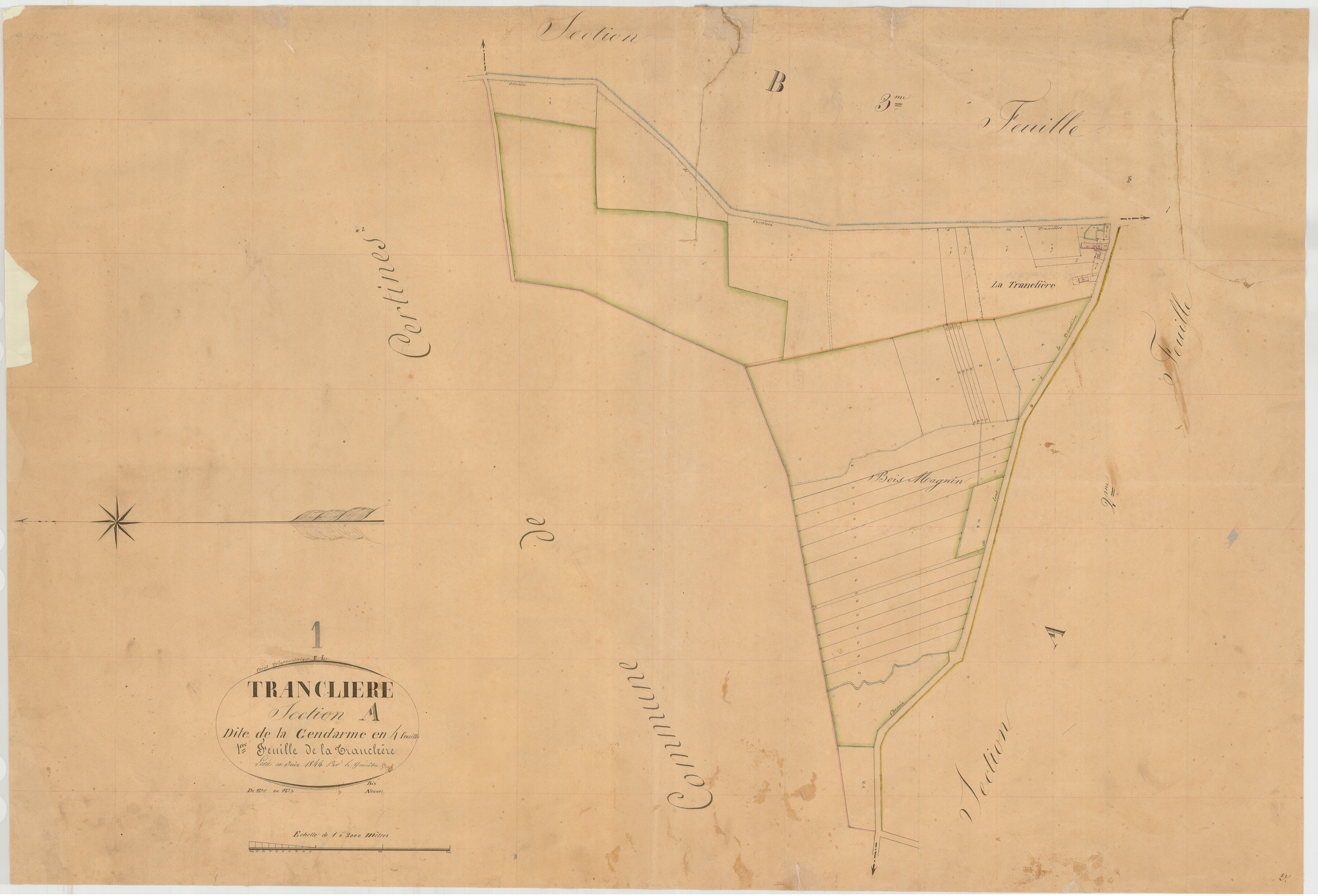 La Tranclière - 3 P 6662 - 3 P 6662 -  Feuille 1  (1844)