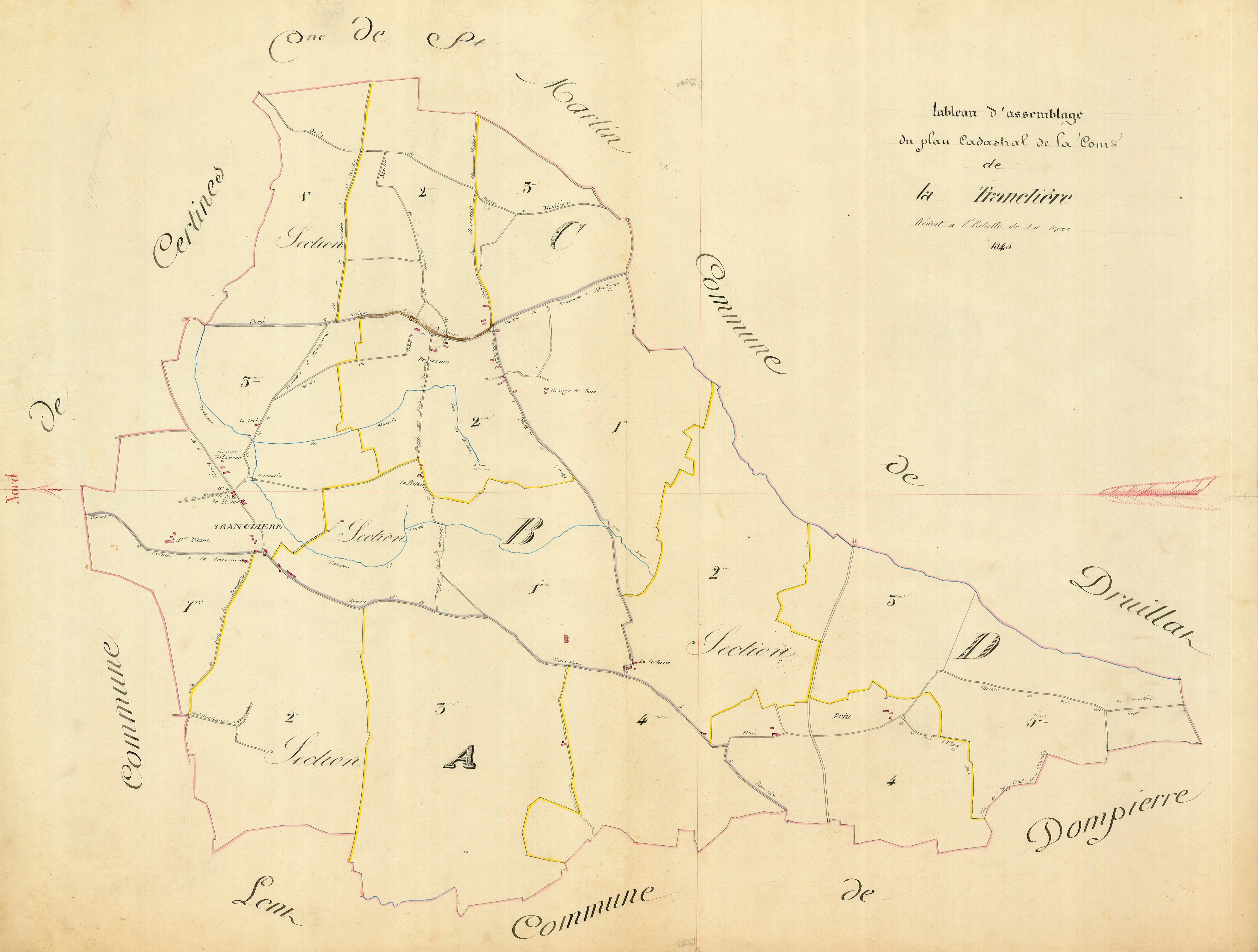 La Tranclière - 3 P 6661 - 3 P 6661 -  Tableau d'assemblage  (1844)