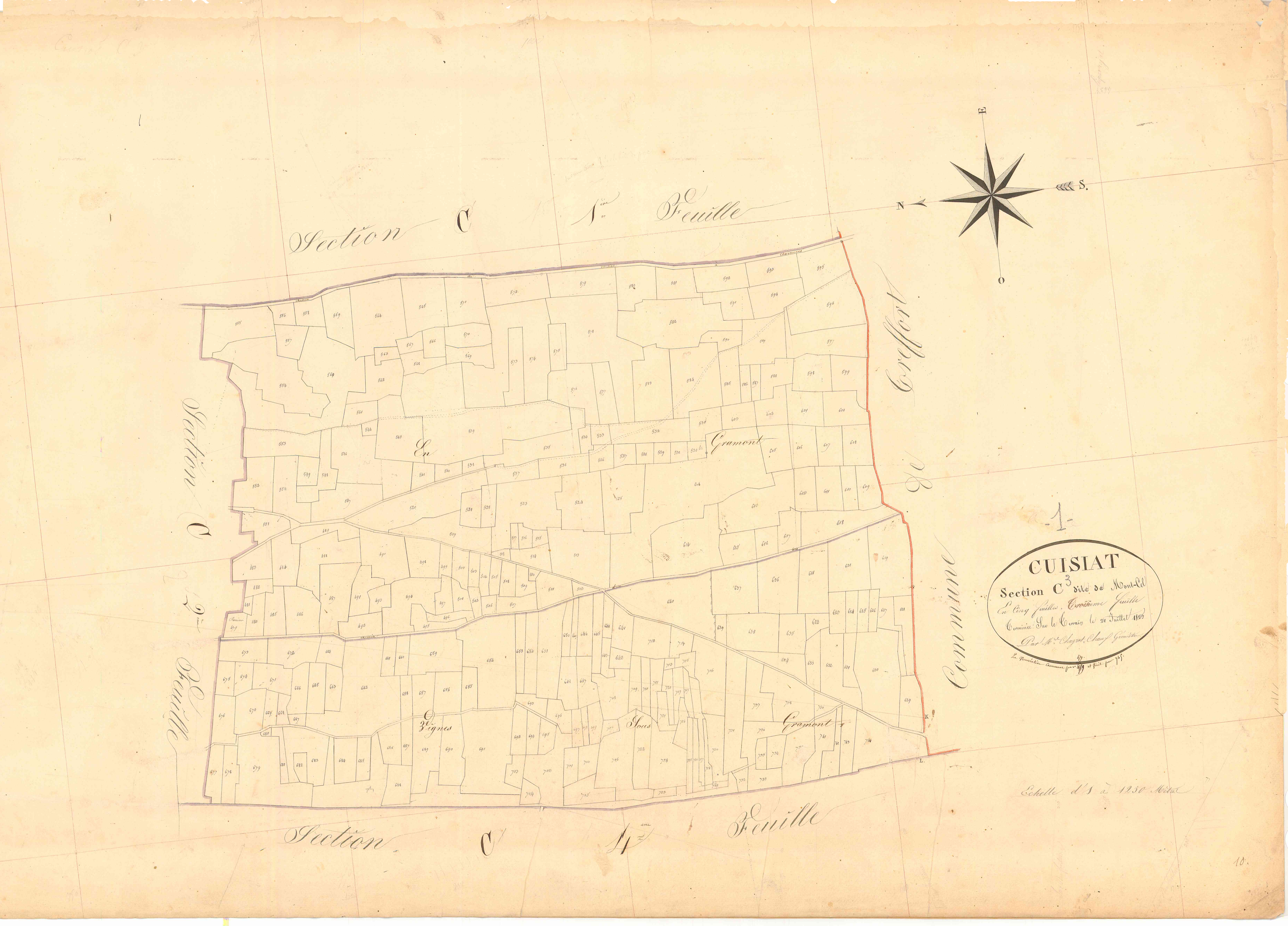 Cuisiat - 3 P 5717 - 3 P 5717 -  Feuille 3  (1825)