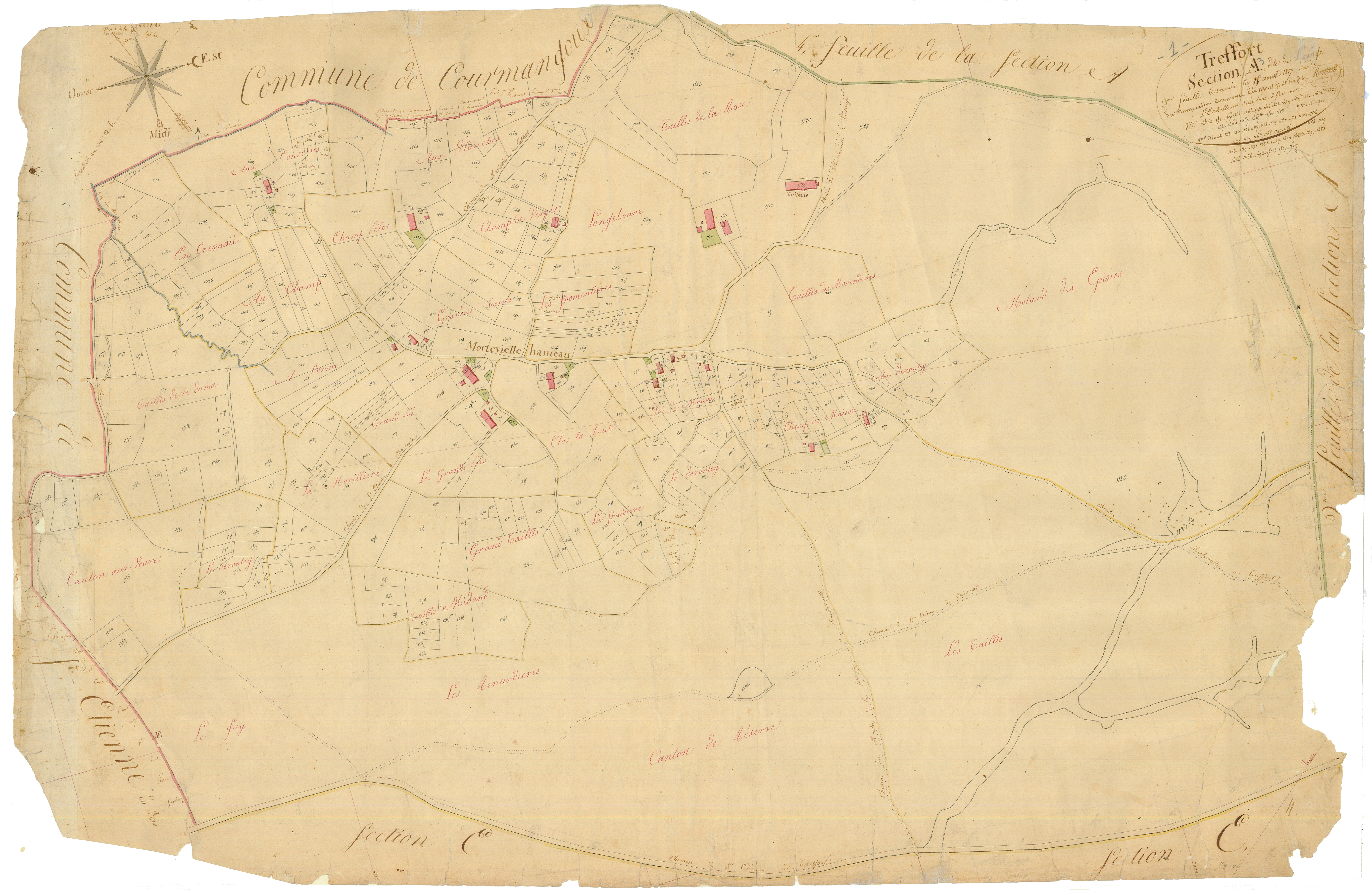 Treffort - 3 P 9253 - 3 P 9253 -  Feuille 3  (1817)