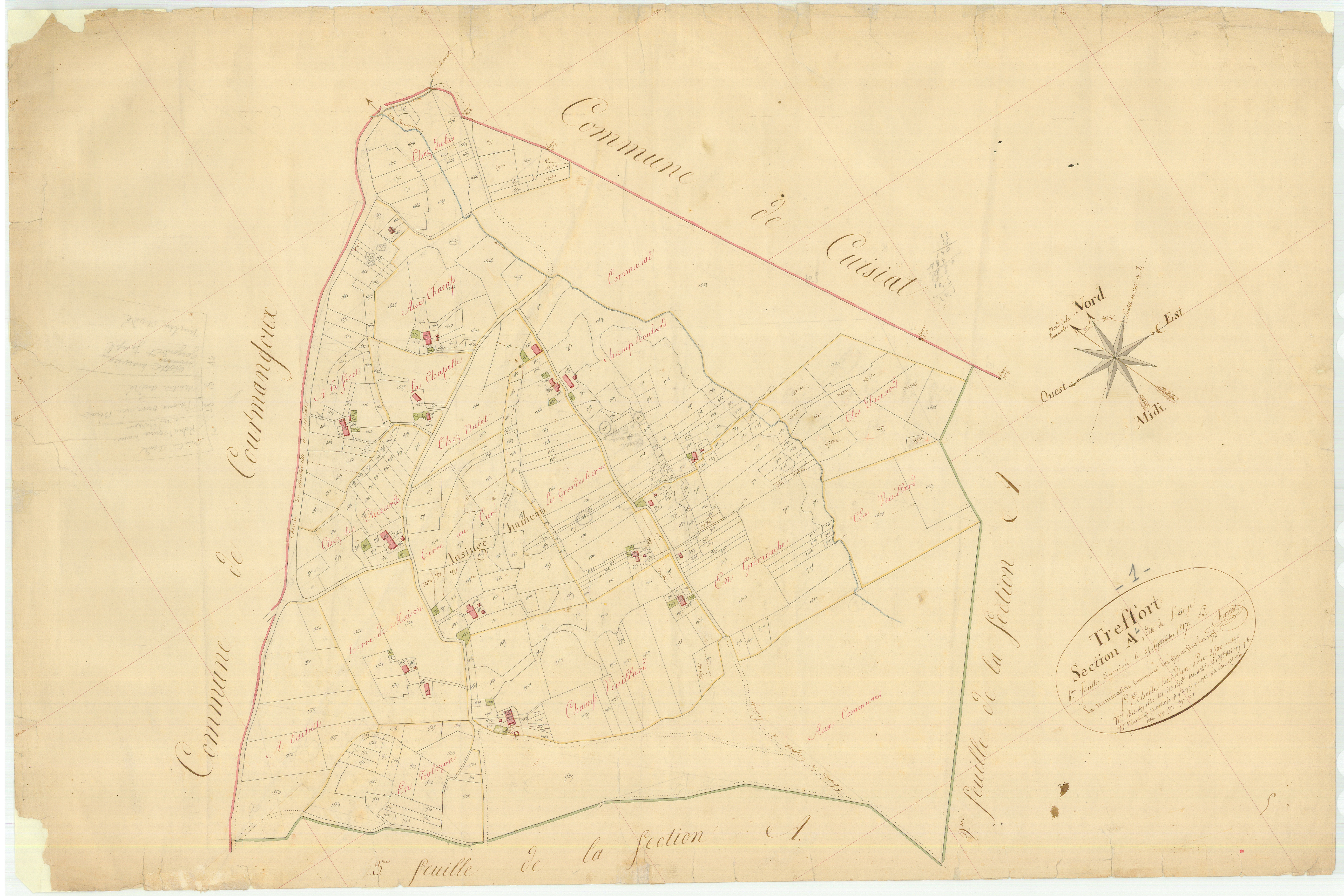 Treffort - 3 P 9254 - 3 P 9254 -  Feuille 4  (1817)